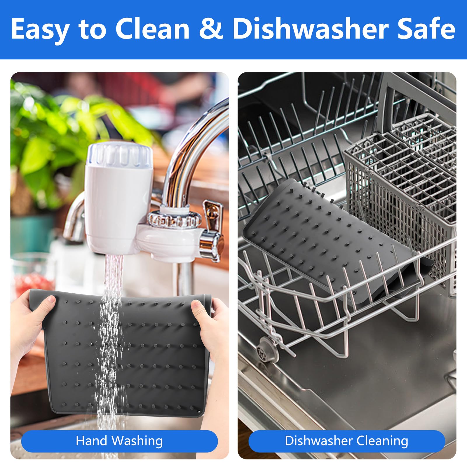 Silicone Dish Drying Mat for Kitchen Counter