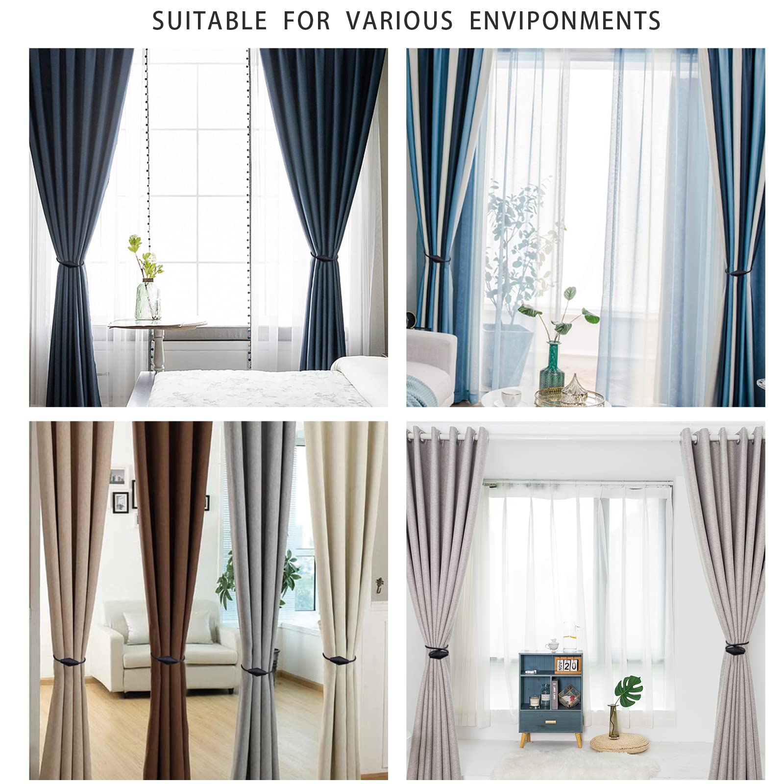 2 PCS Magnetic Curtain Tiebacks