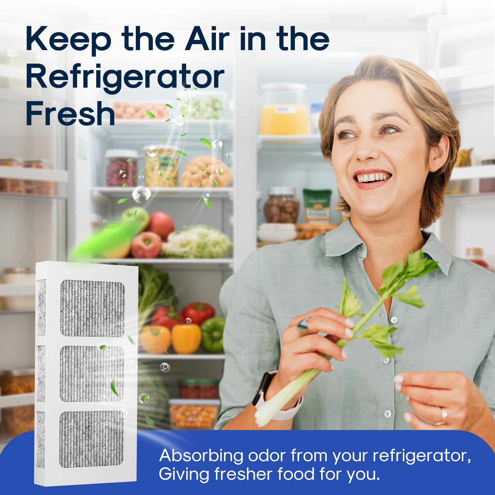 AF008 Compatible with Pureair Ultra 2 Refrigerator Air Filter (4 Count)