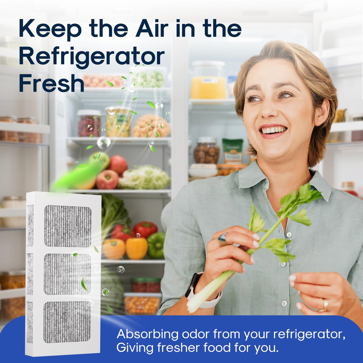 AF008 Compatible with Pureair Ultra 2 Refrigerator Air Filter (3 Count)