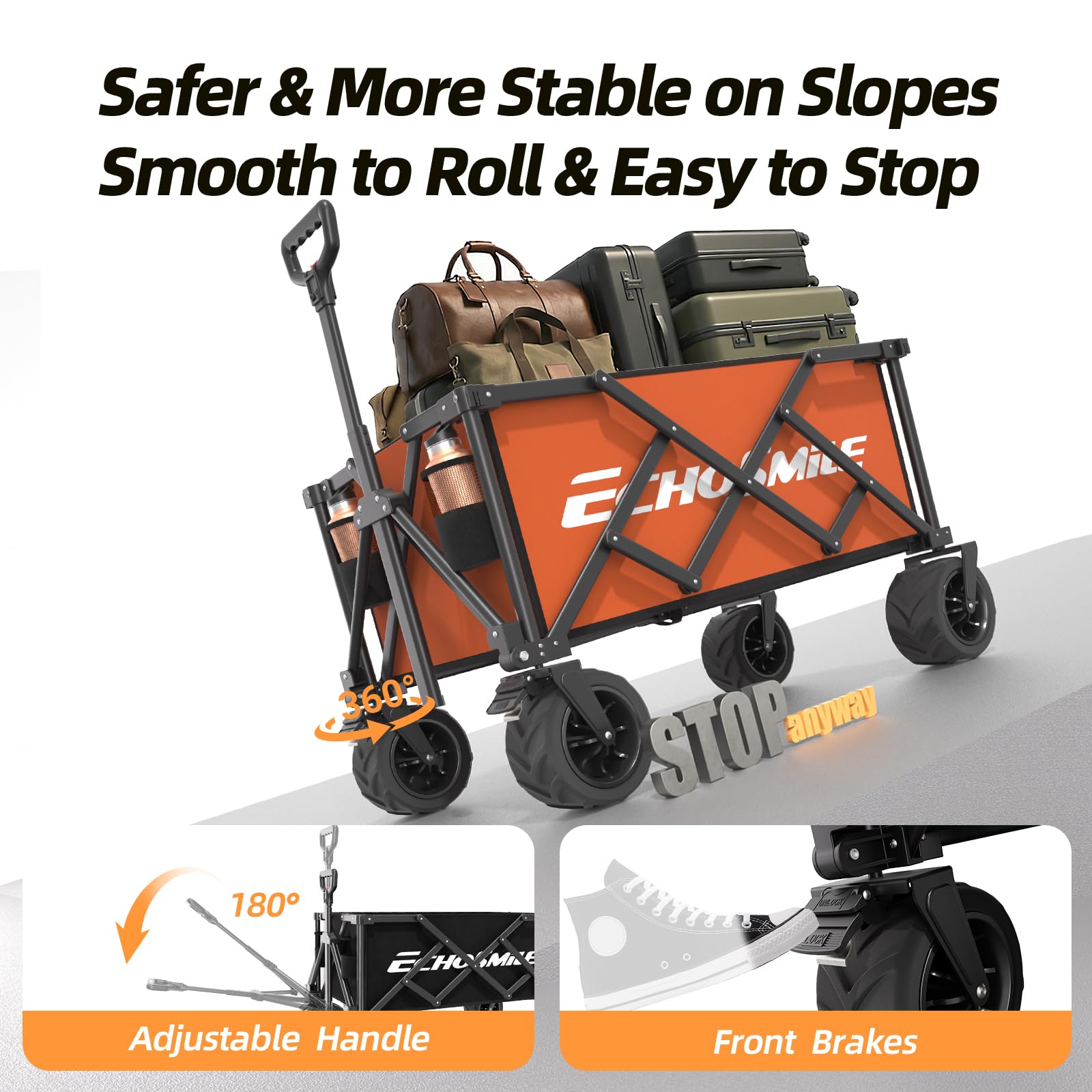 Wagons Carts Foldable Heavy Duty with 400Lbs Wt