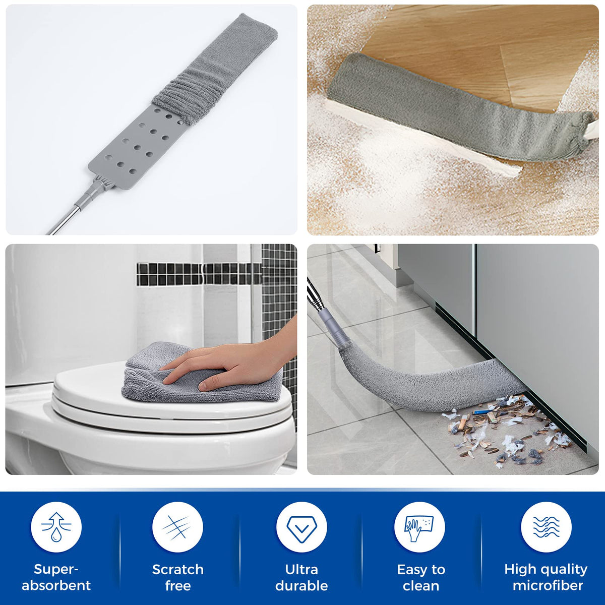 6pcs Dusters Replacement Cloth Retractable Gap Dust Cleaner Cloths (6 Count)