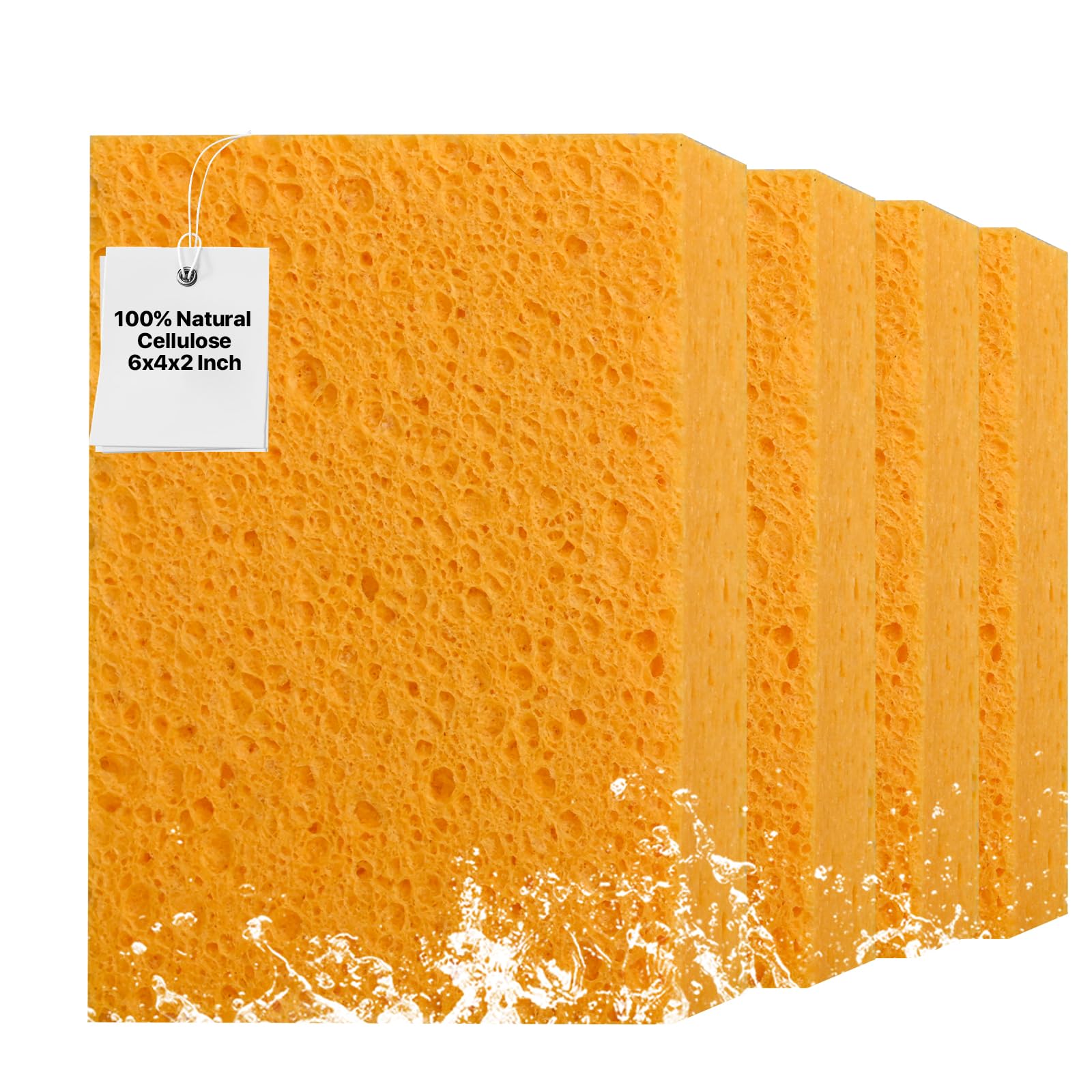 Large Natural Cellulose Sponge (4 Count)