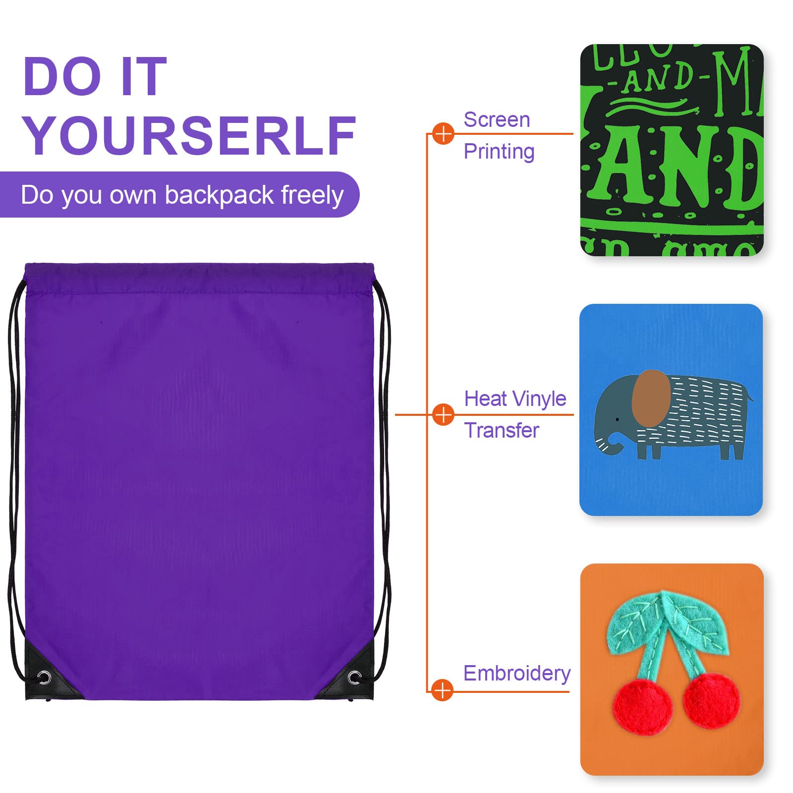 100 Pcs Drawstring Bag Bulk (100 count)