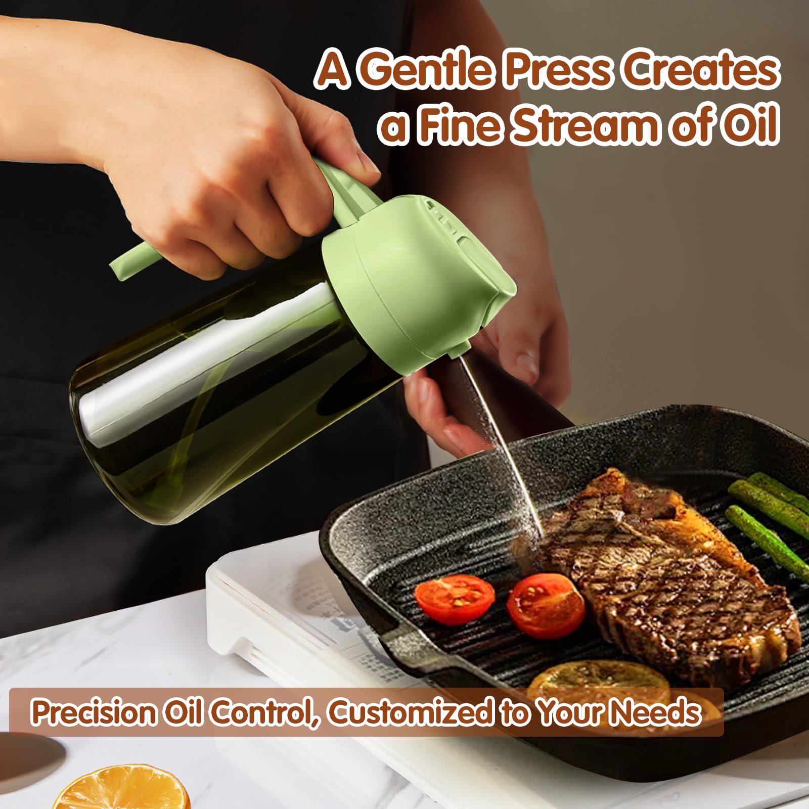 16oz 470ml Light Blocking Oil Sprayer for Cooking with Stickers