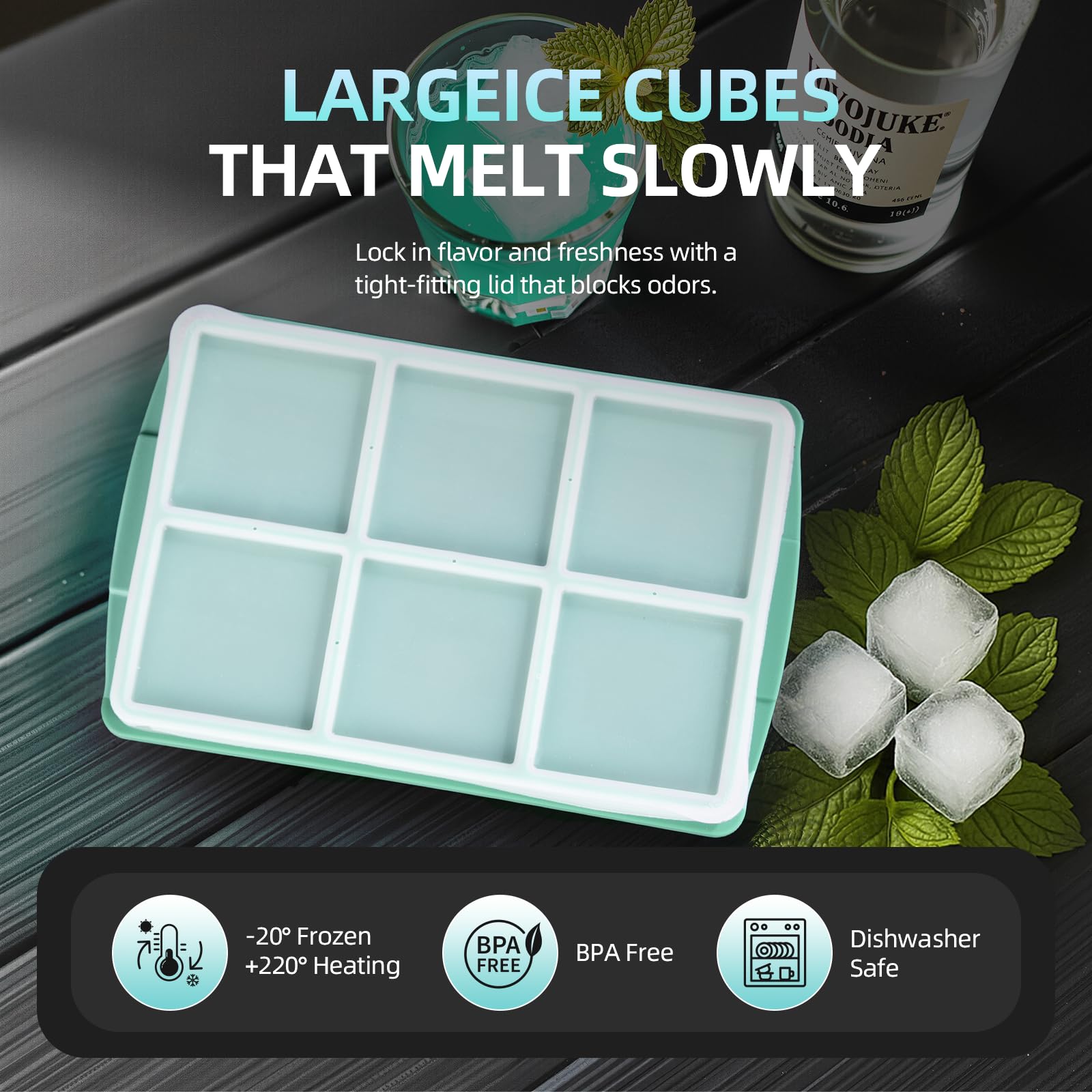 Large Ice Cube Trays for Whiskey (9.9 Ounce)