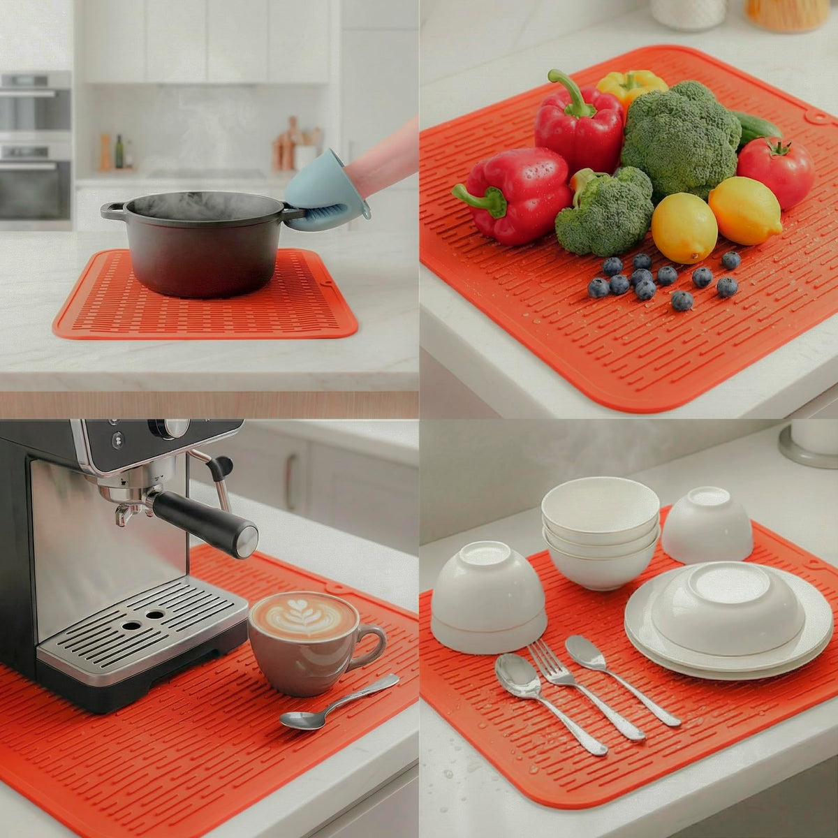 Silicone Dish Drying Mat for Multiple Usage