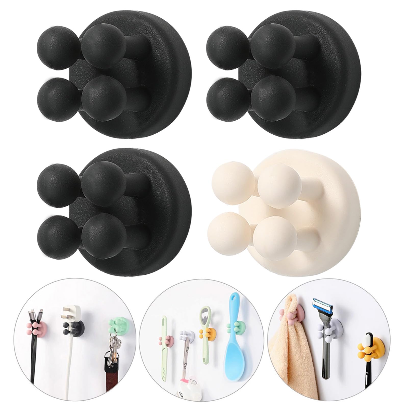4Pcs Self adhesive Hooks Holders (4 Count)