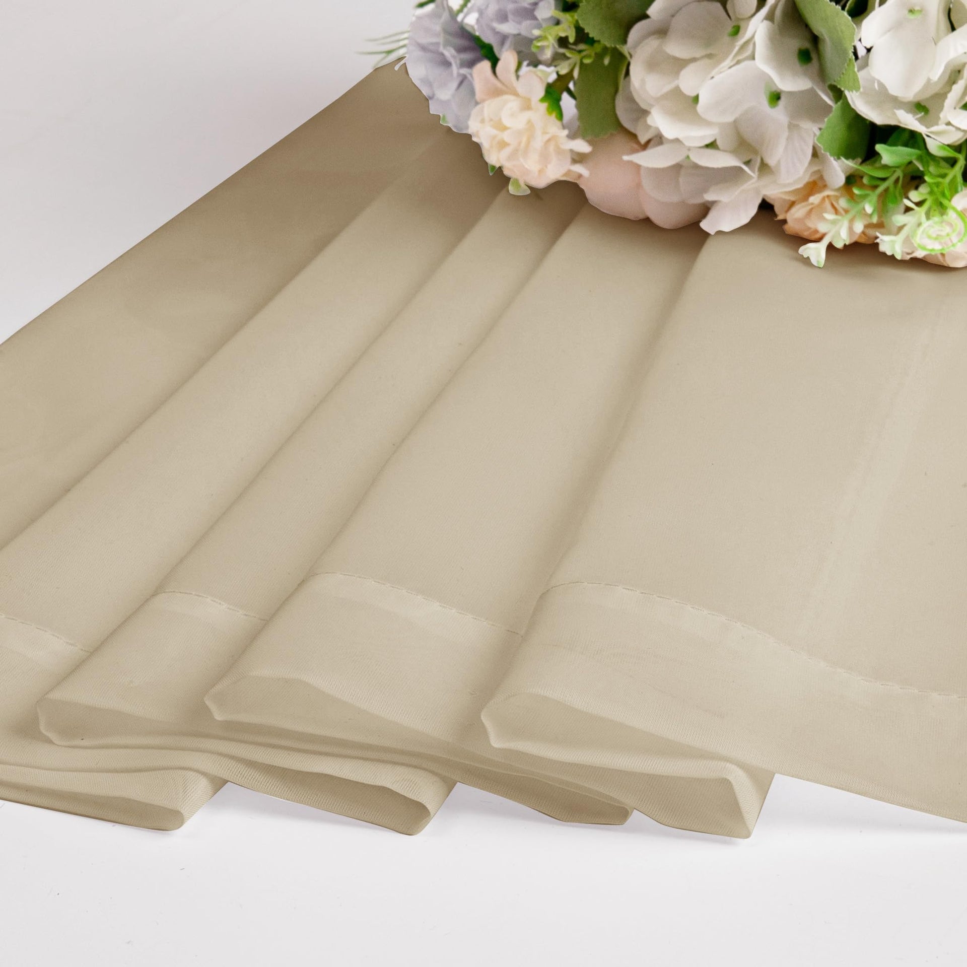 Taupe Sheer Curtains 45 Inch Long 2 Panels (2 Count)