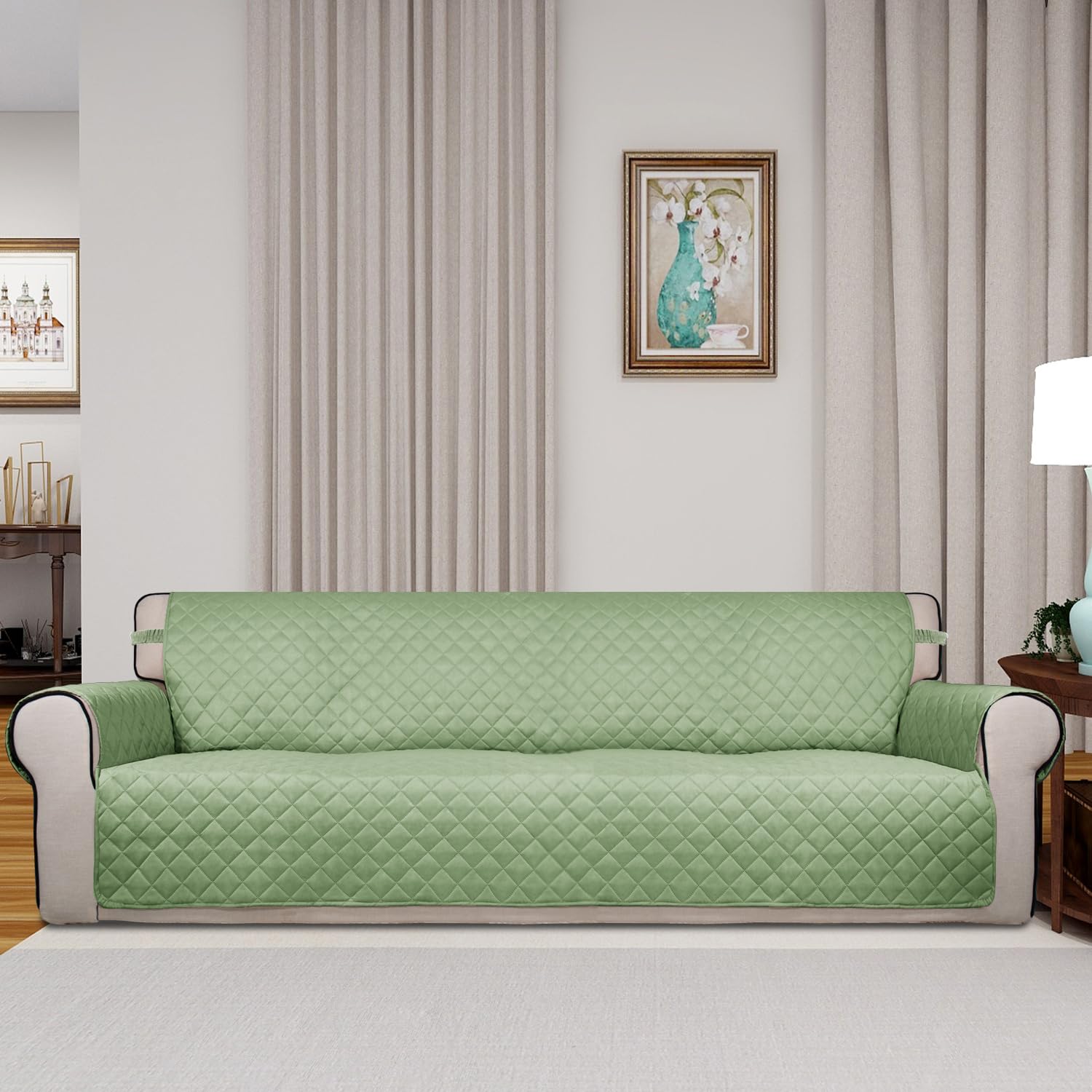 Reversible Quilted Couch Covers for Dogs Sofa Cover 4 Seater 88"