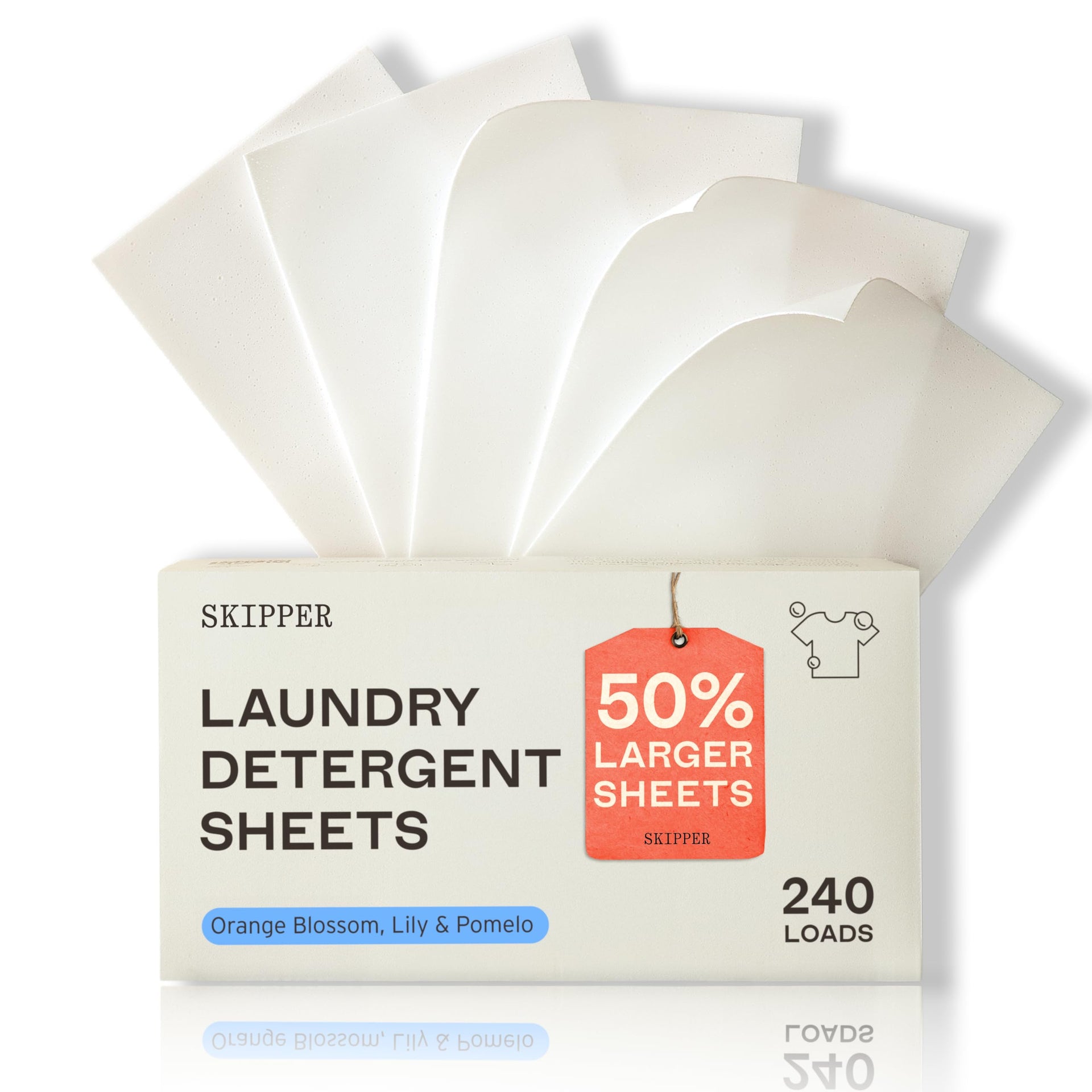 Skipper 50% LARGER Laundry Detergent Sheets Refill Pack (120 Count)
