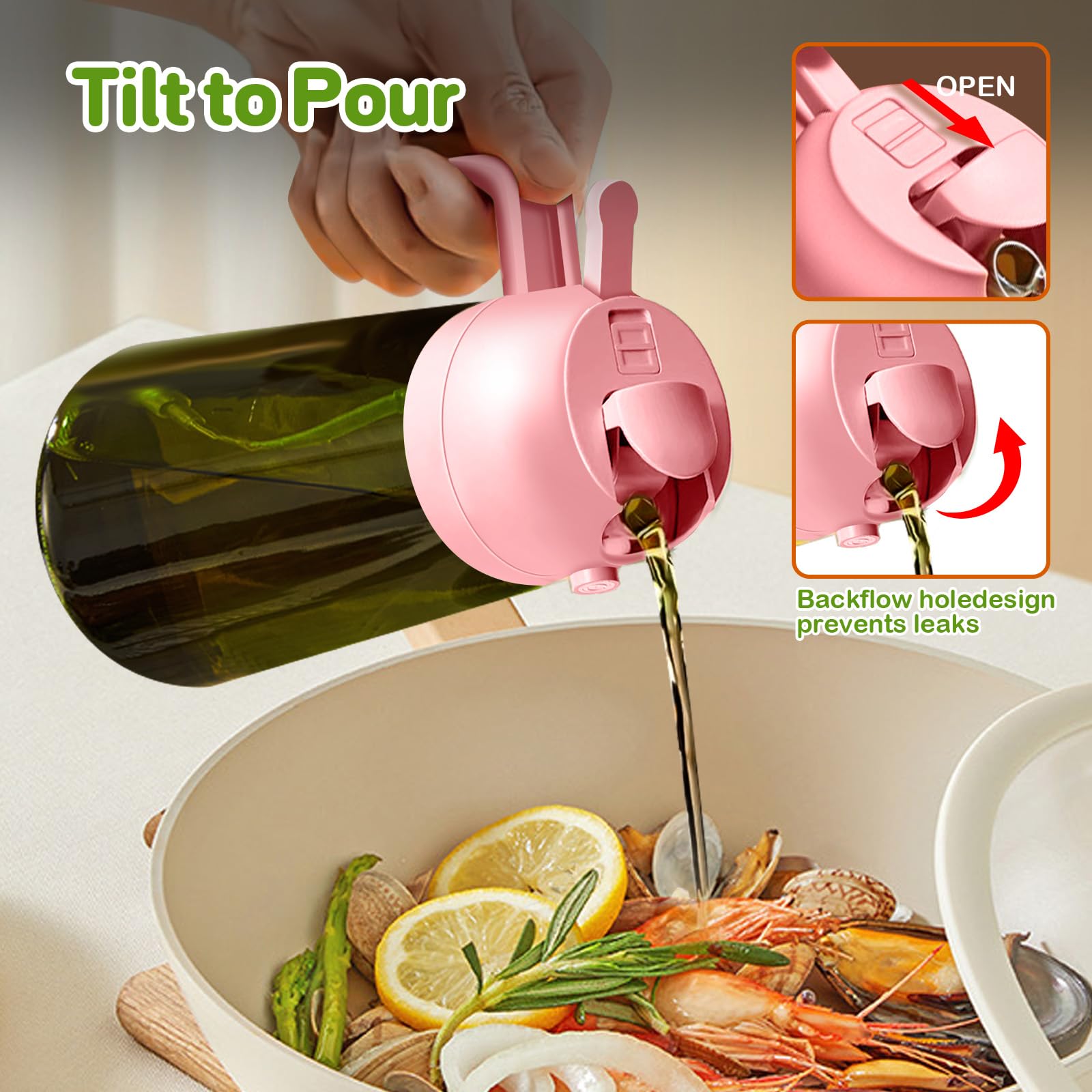 16oz 470ml Dark Green Oil Sprayer for Cooking with Stickers