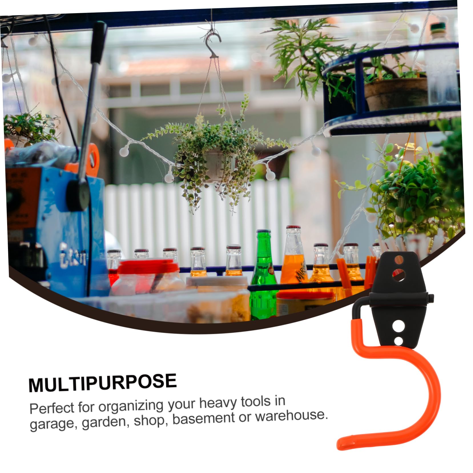 5pcs Heavy Duty Metal Storage Hooks Wall Mount Organizer for Garage Durable Broom Mop Hanger Garden Tool Holder for Efficient Vertical Space Utilization