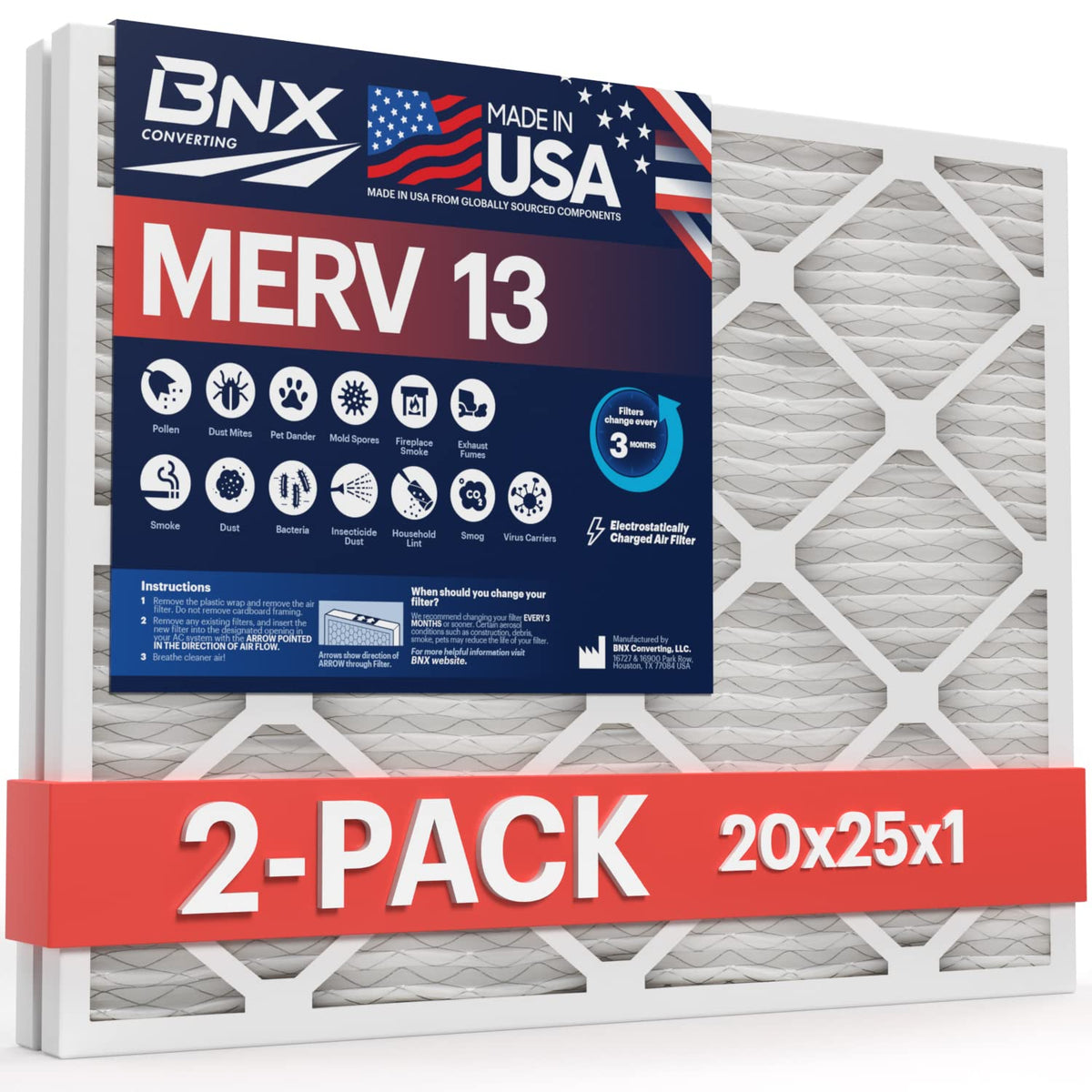 TruFilter 20x25x1 MERV 13 (2 Count)