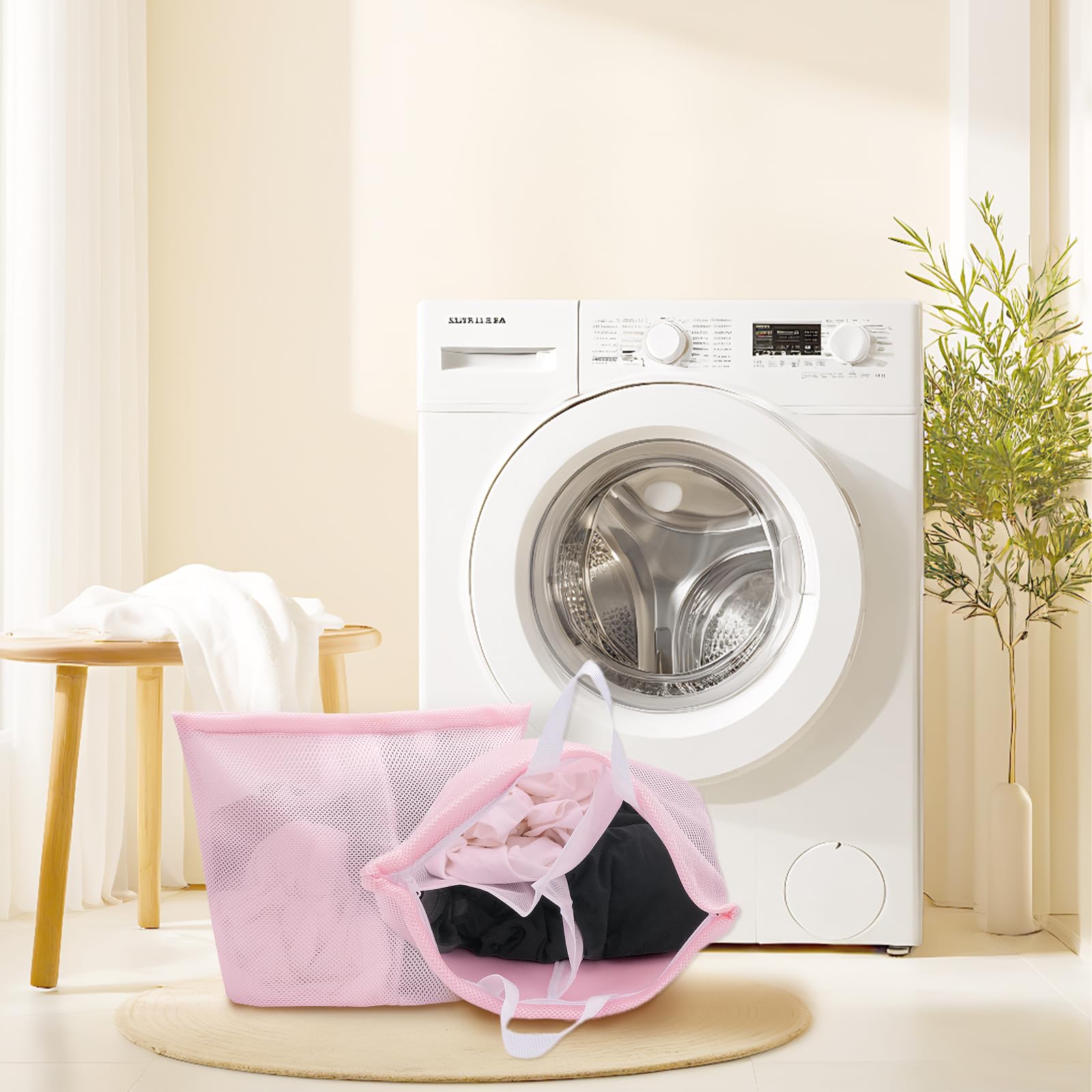 2 Pcs Special Zoning laundry bag for delicates with handles mesh laundry bags washing machine laundry totes travel storage and sorting bag