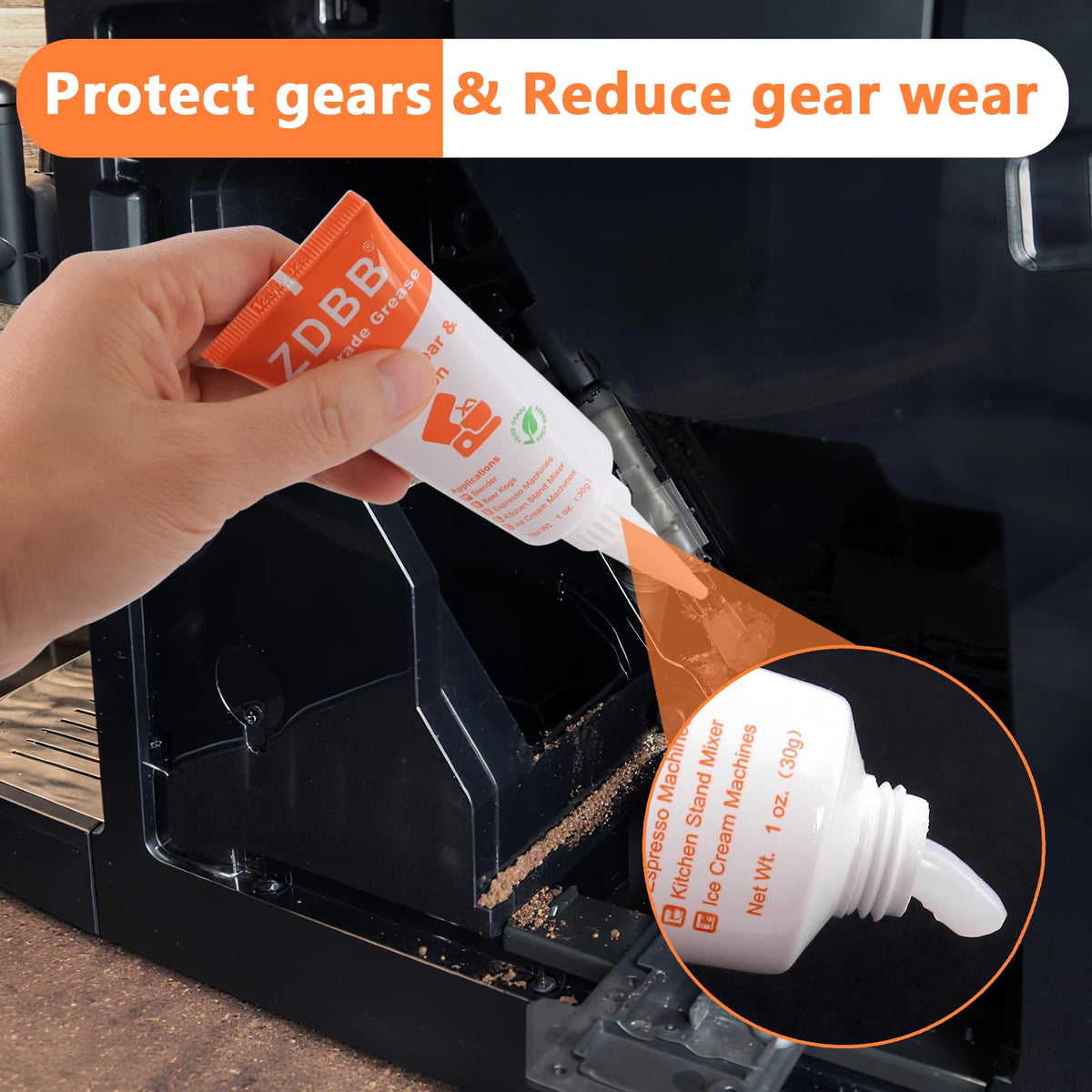 Food Grade Grease for Kitchenaid Stand Mixer Odorless Food Grade Equipment Lubricant with PTFE Espresso Machine Grease Sanitary Lubricant for Beer Kegs
