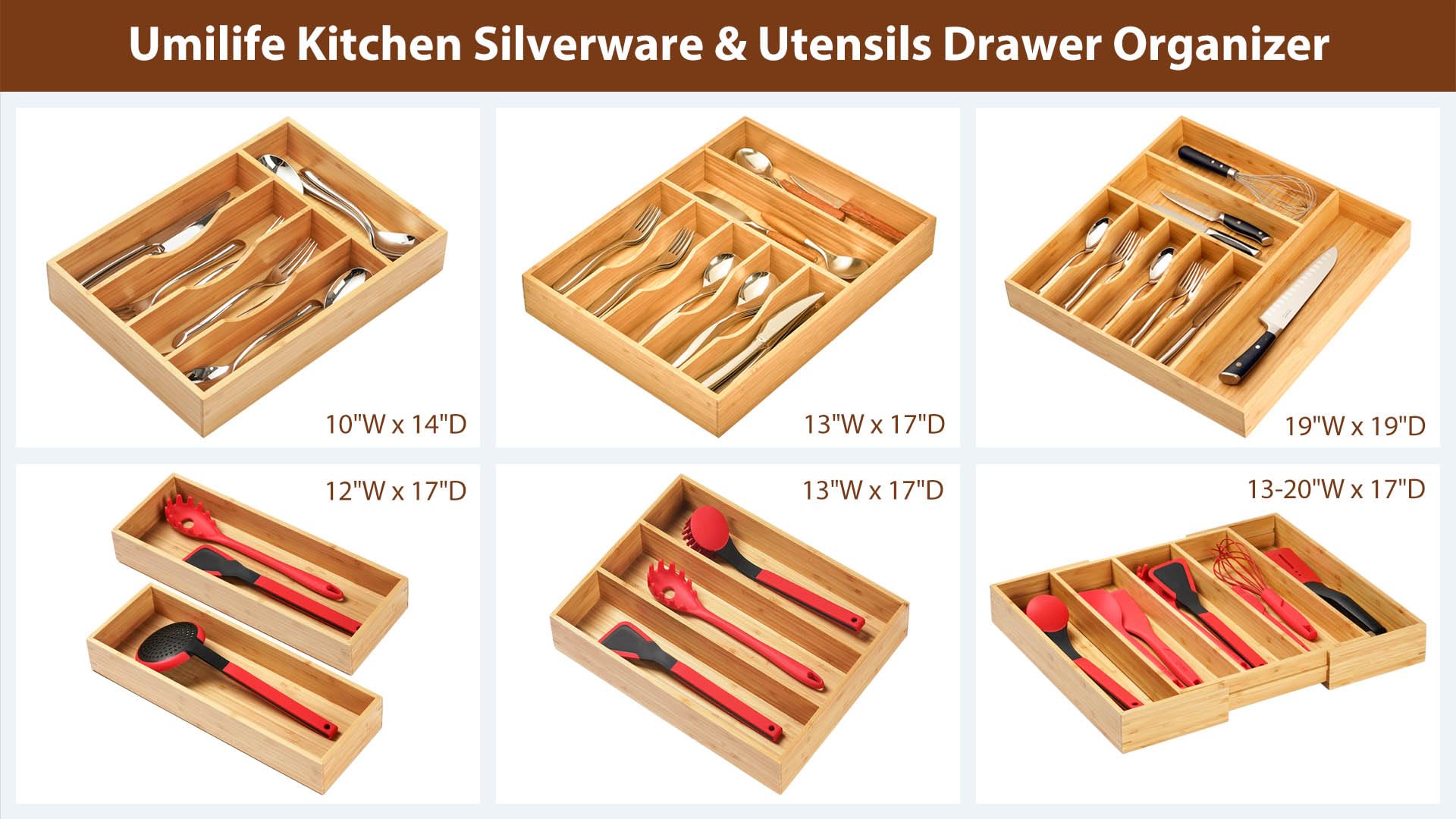 Bamboo Kitchen Drawer Organizer