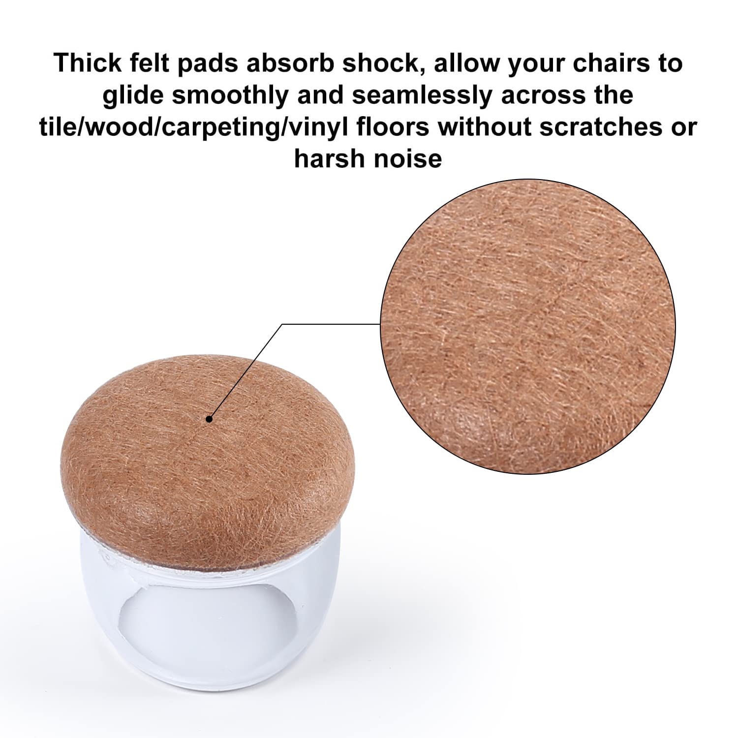 24 Pcs Small Clear Silicone Chair Leg Floor Protectors for Hardwood Floors (24 Count)