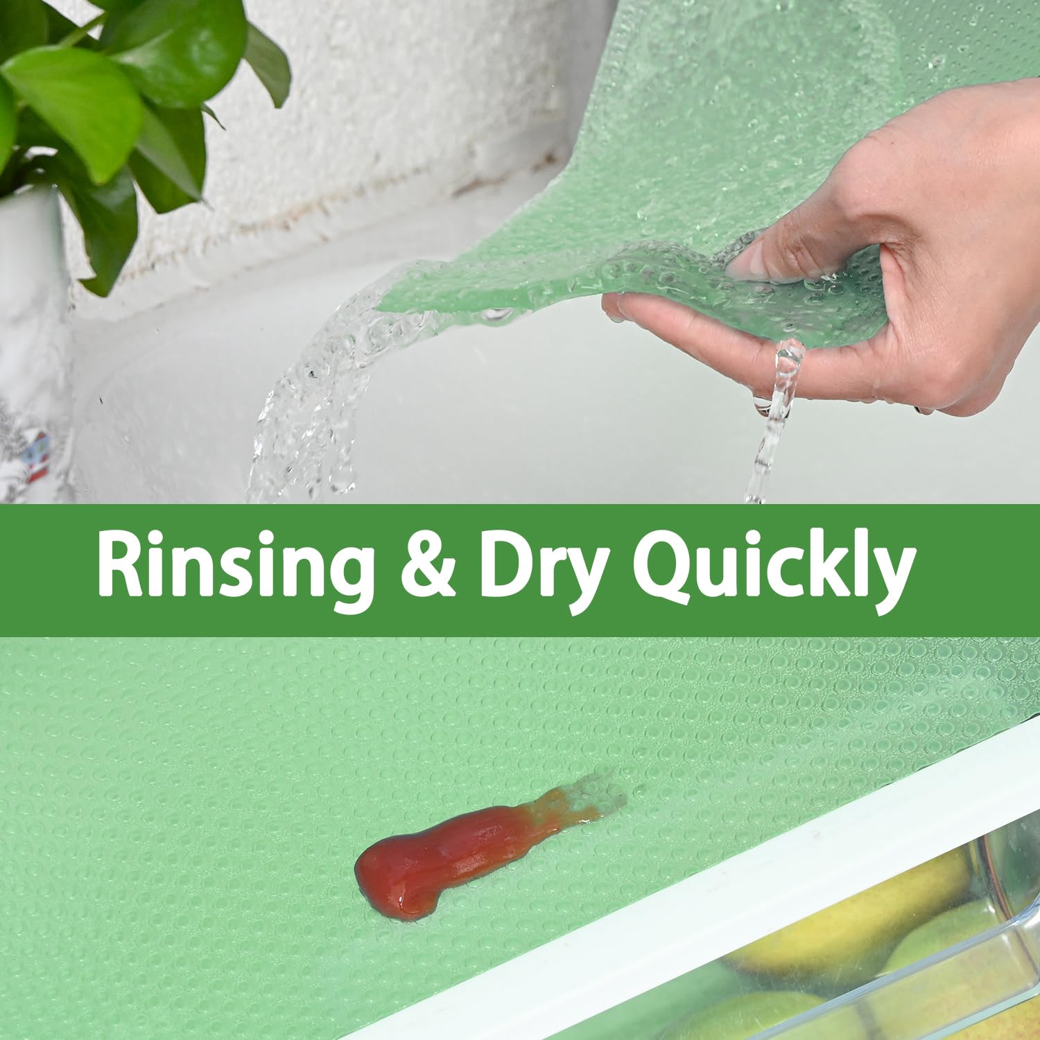12Pcs Refrigerator Liners Washable Fridge Shelf Liners Refrigerator Mats for Freezer Glass Shelves Kitchen Cabinets Cupboards Drawers