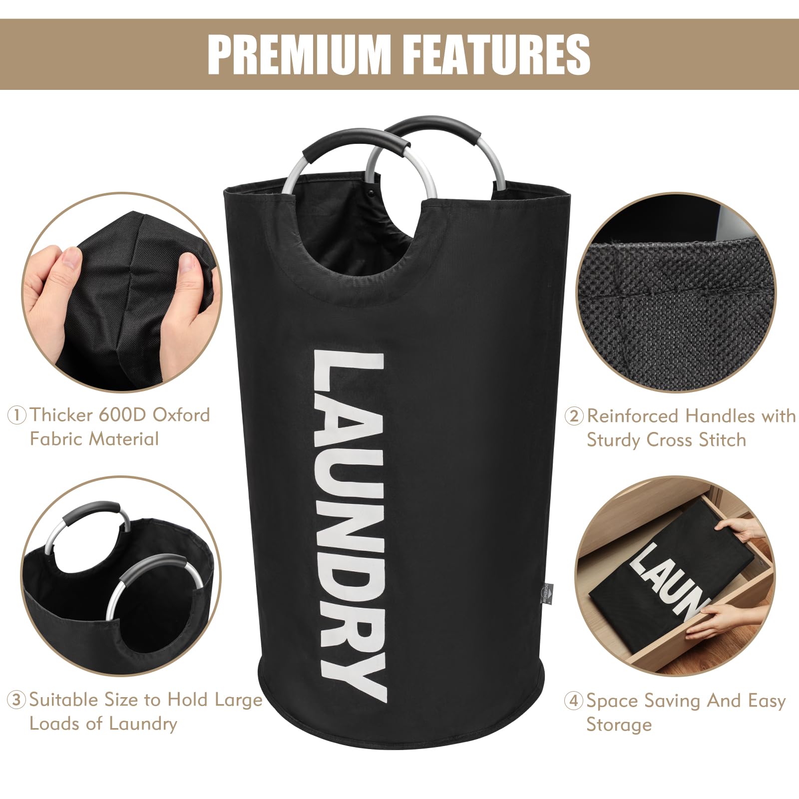 90L Large Laundry Basket Bag - ModHome Supplies