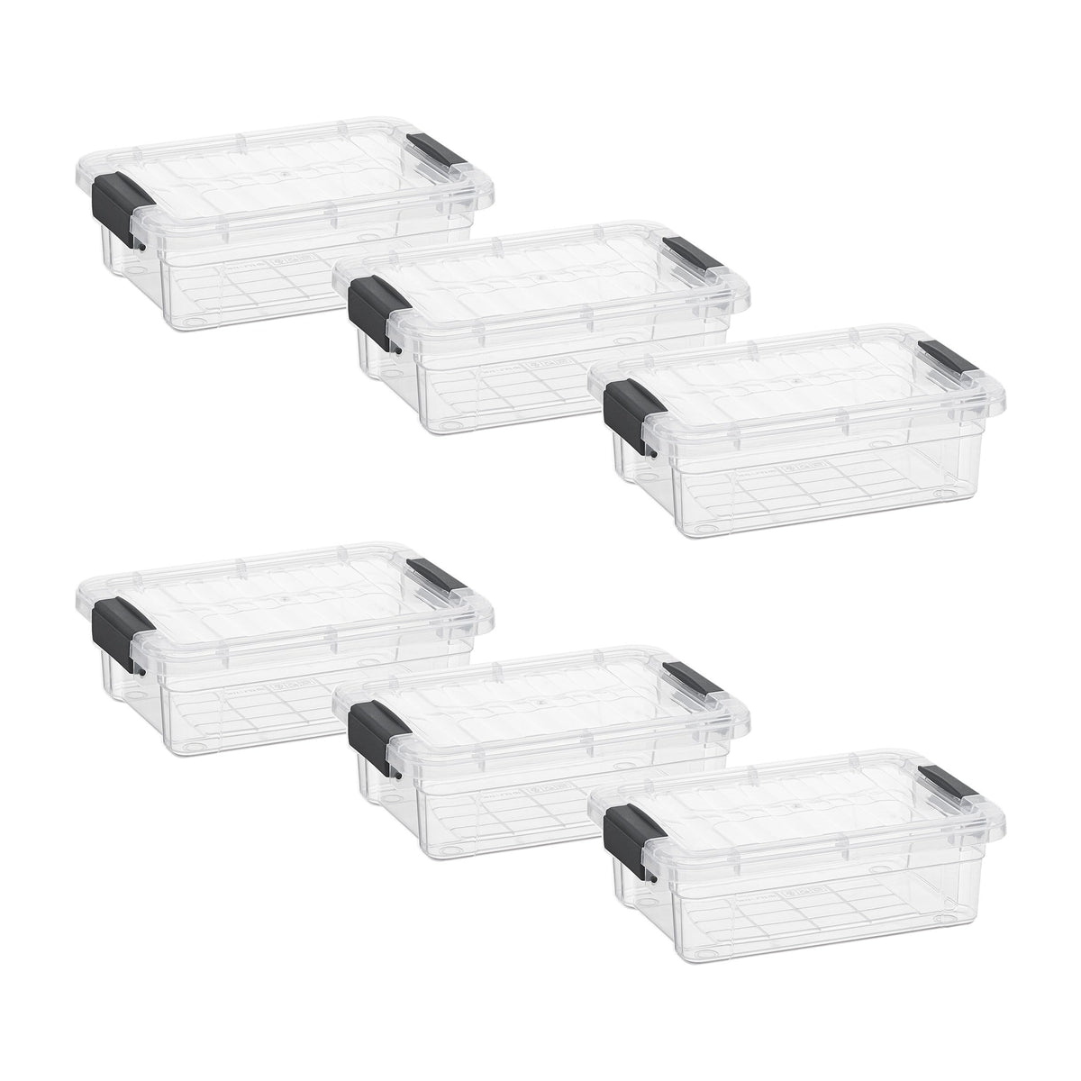 1.27 Quart Clear Plastic Storage Containers with Lids (6 Count)