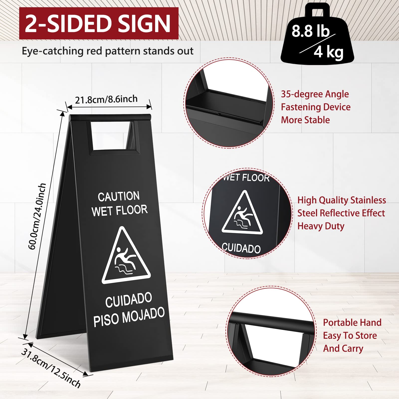 2 Pcs Wet Floor Sign (2 Count)
