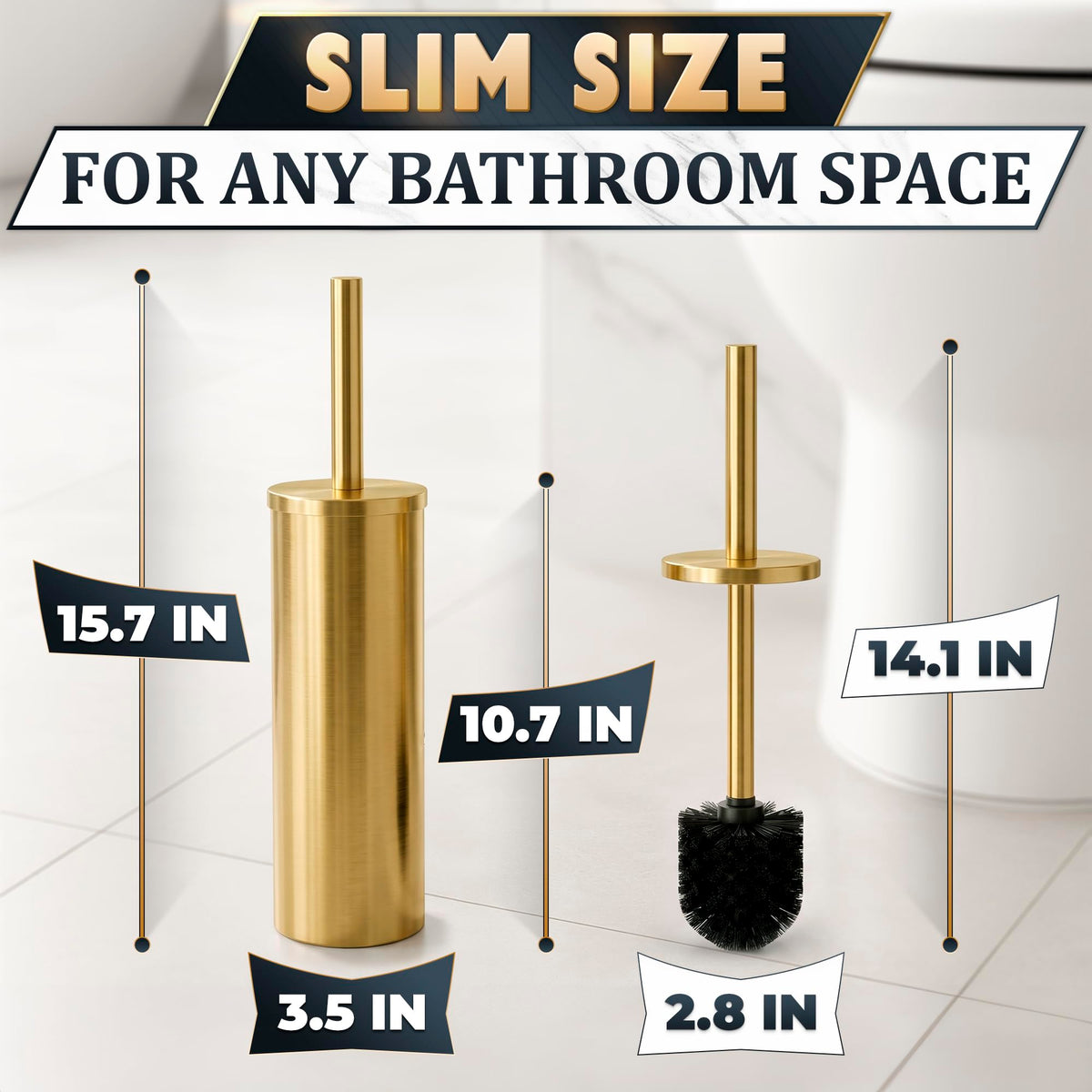 Stainless Steel Toilet Brush and Holder Set