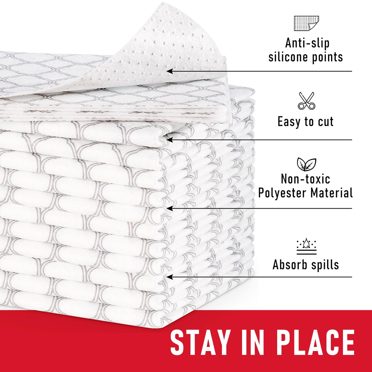Refrigerator Shelf Liners for French Door Fridge (637.22 sq inches)