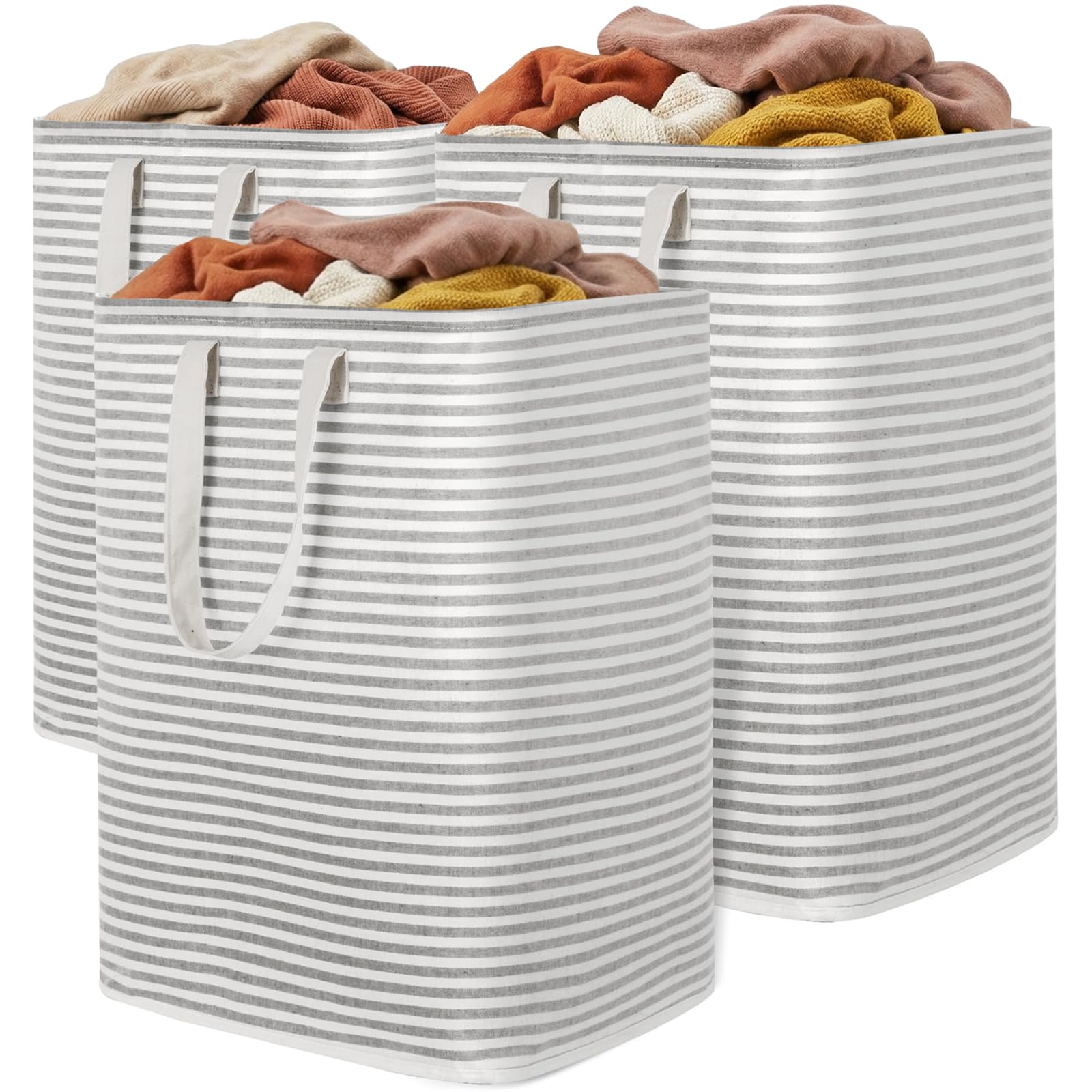 3 Pack Laundry Basket 90L Each (3 Count)