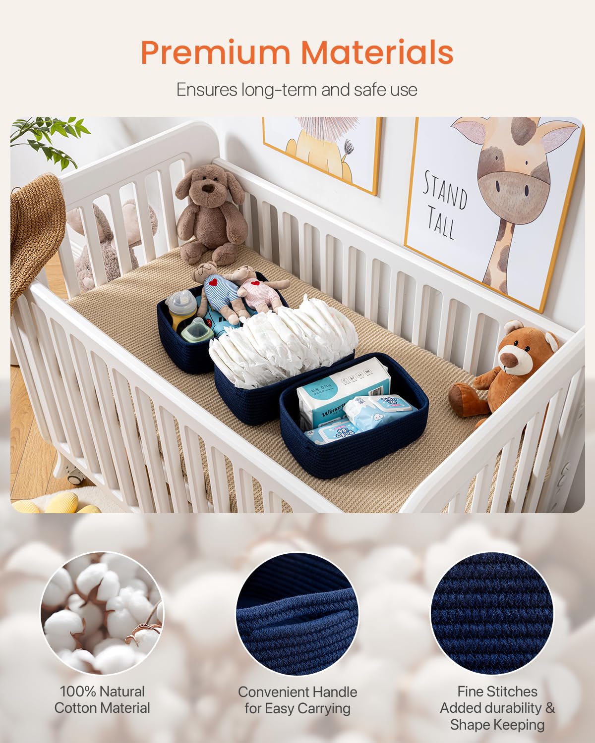 Small Woven Storage Basket for Organizing (3 Count)