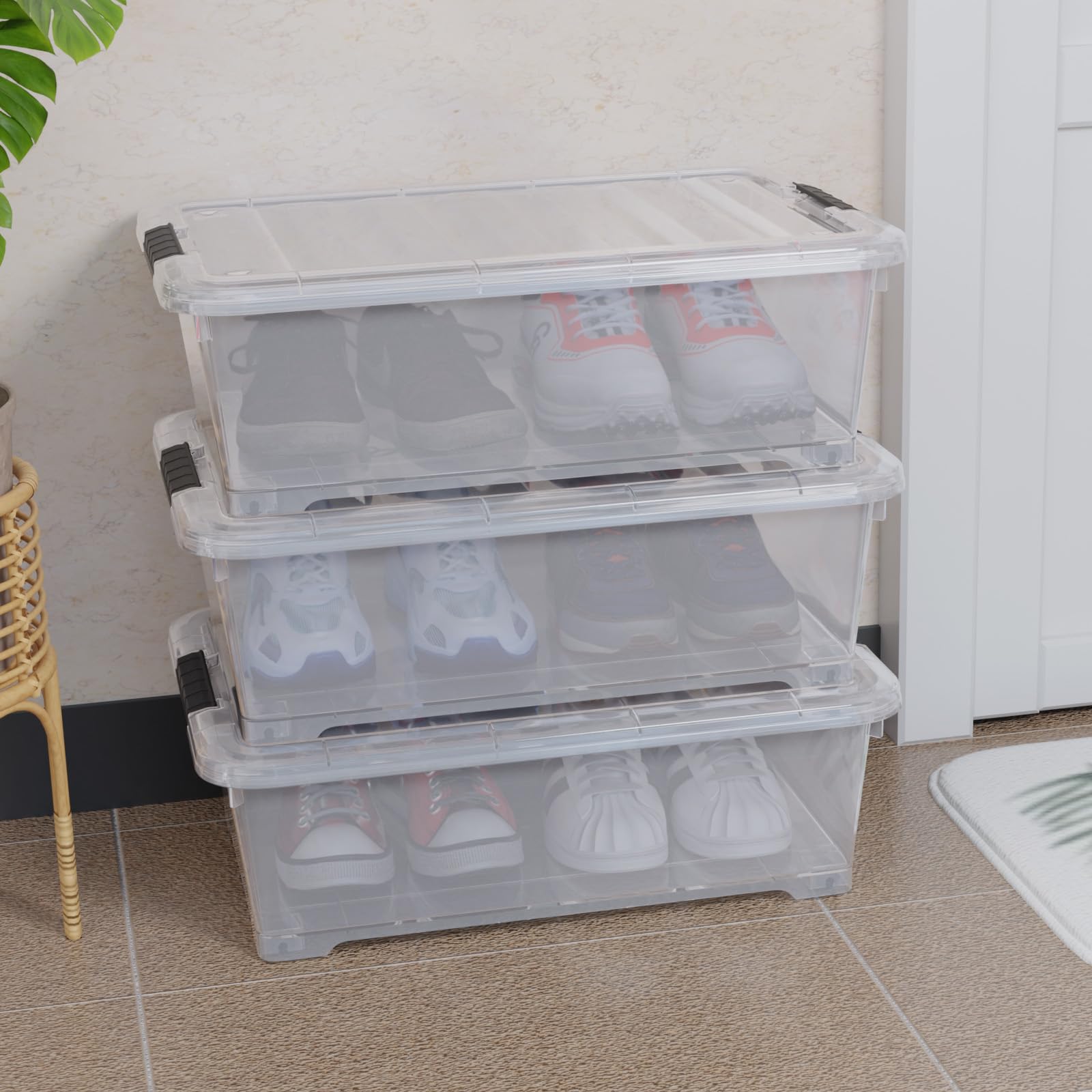 3 Pack Under Bed Storage Bins with Wheels (3 Count)