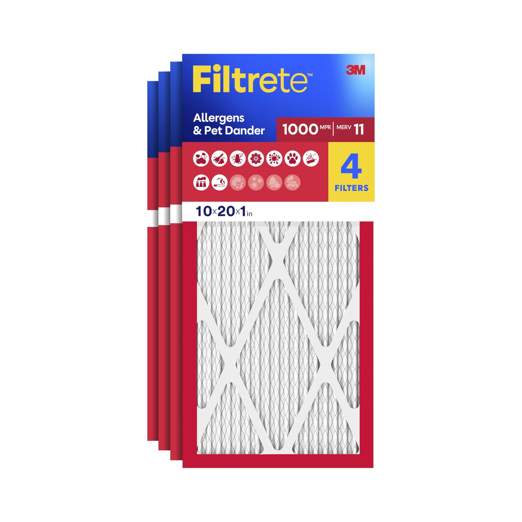 10x20x1 AC Furnace Air Filter (4 Count)