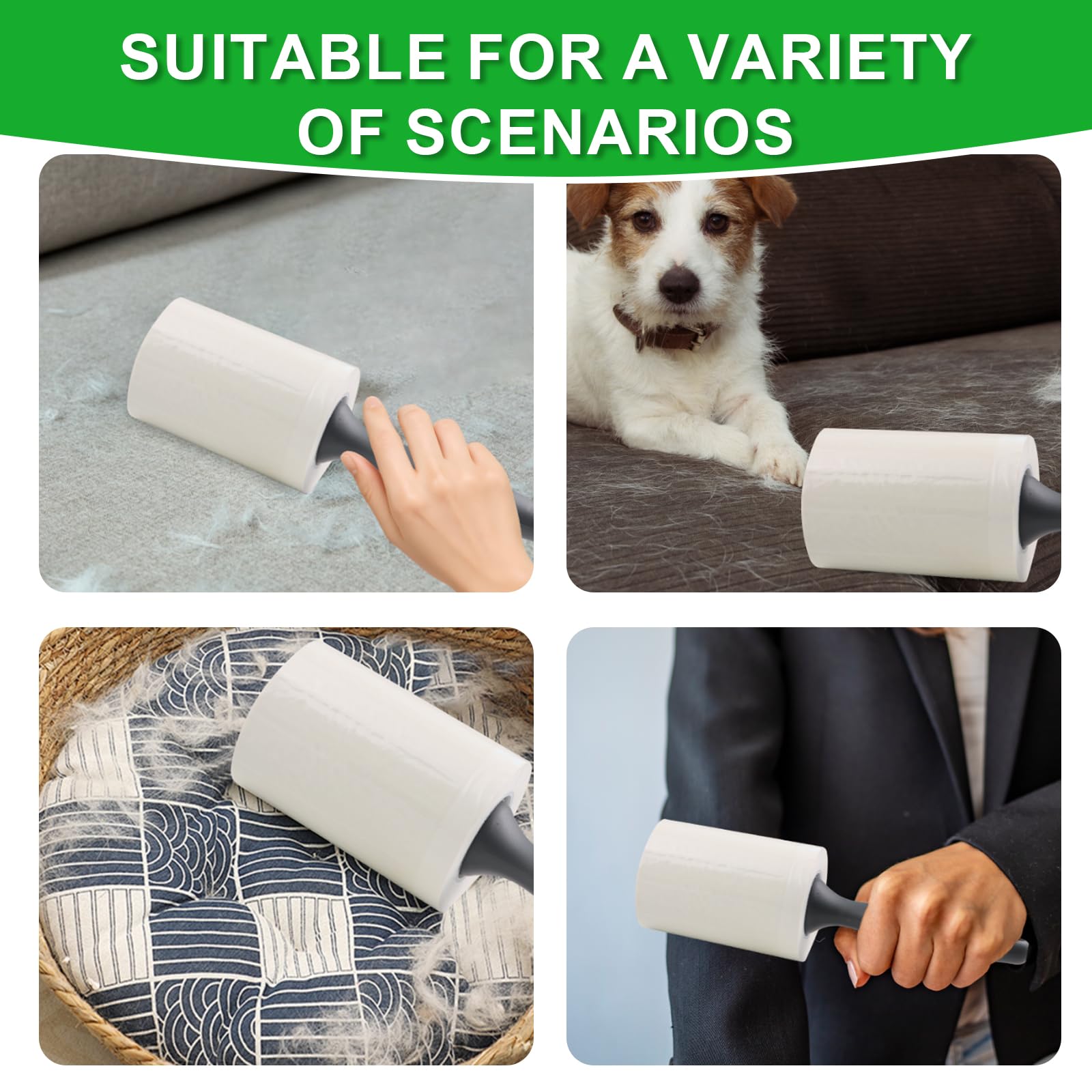 Lint Roller for Pet Hair 500 Sheets Extra Sticky Pet Hair Remover for Clothes Furniture Carpet Cleaner Cars Dogs Travel (500 Count)