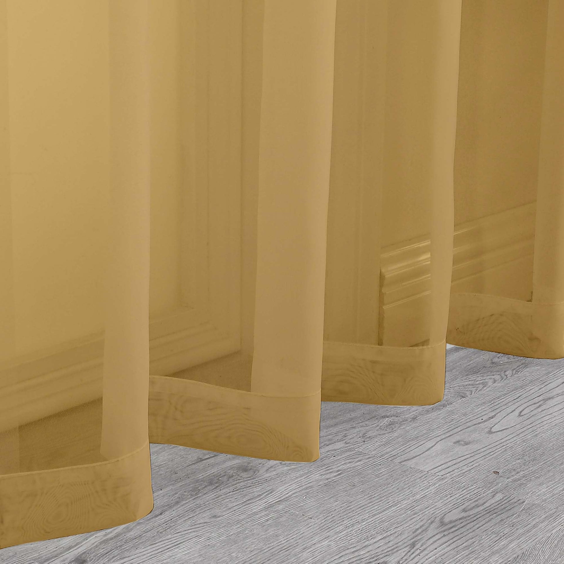 Extra Long Gold Sheer Curtains 108 Inches Long 2 Panels (2 Count)