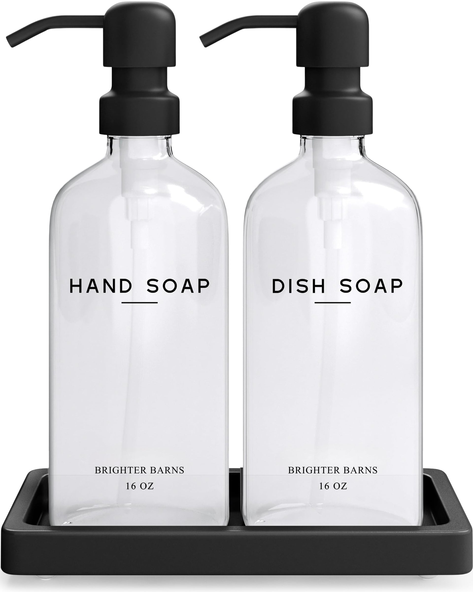 Glass Hand and Dish Soap Dispenser Set by Brighter Barns