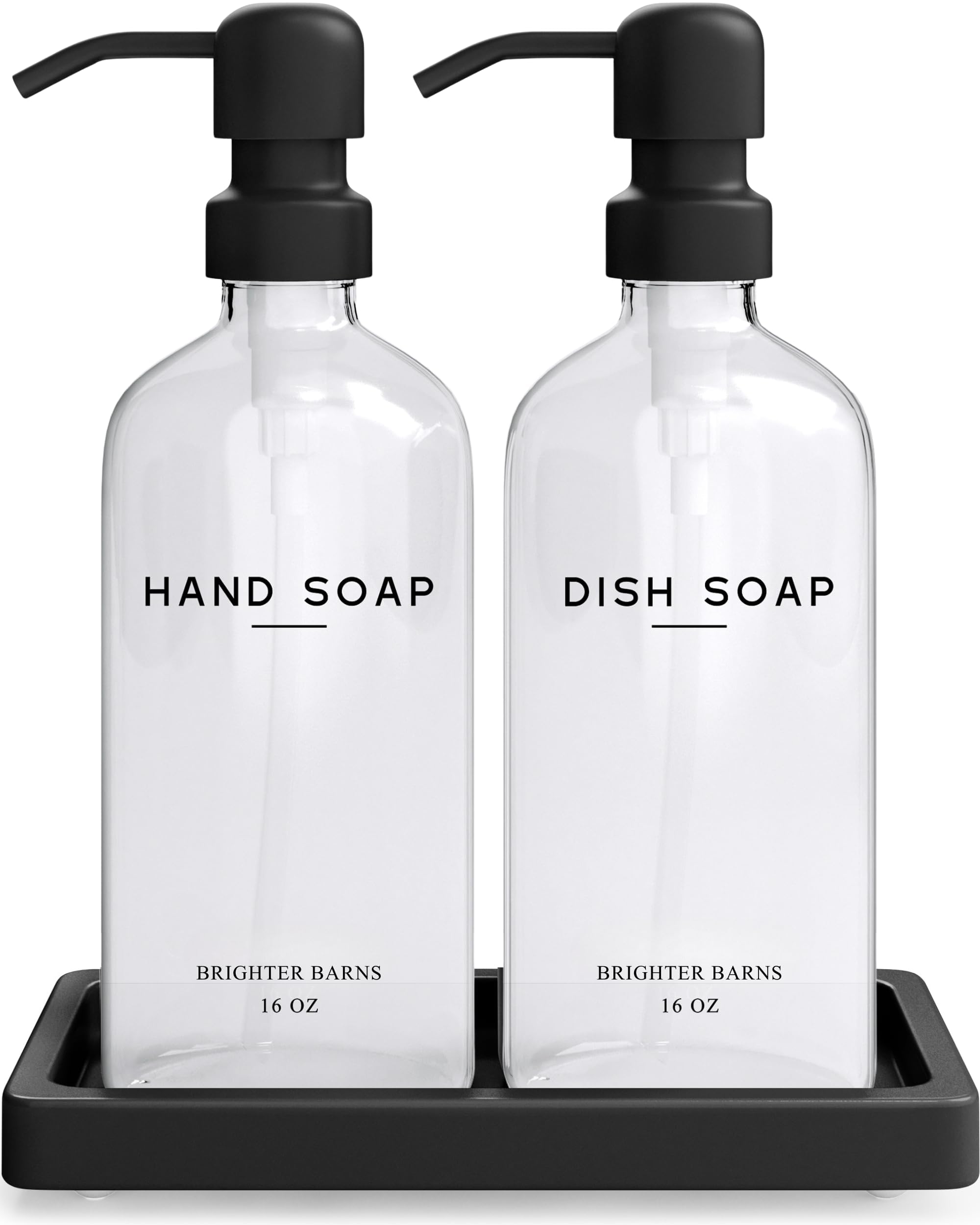 Glass Hand and Dish Soap Dispenser Set by Brighter Barns