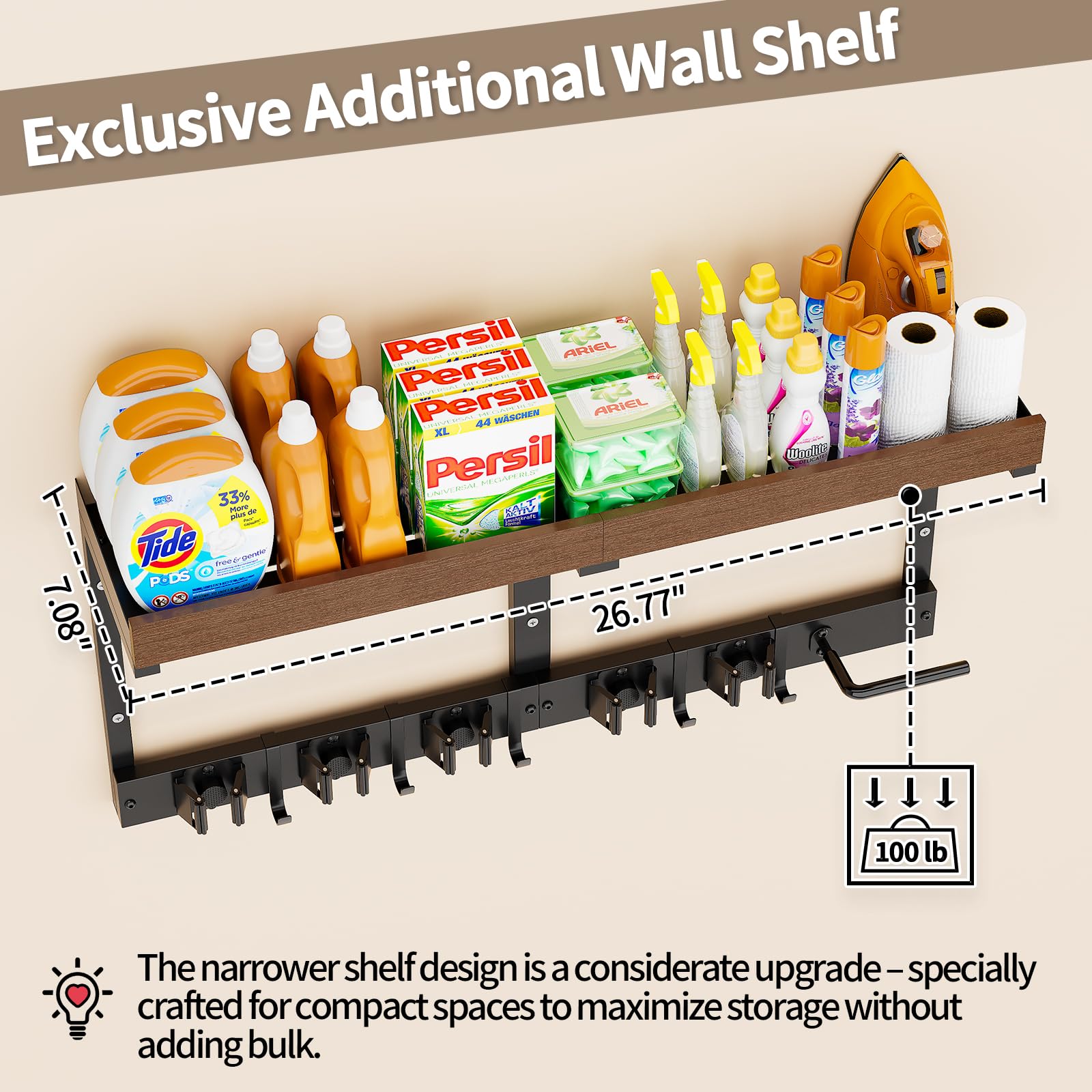 Broom and Mop Organizer Wall Hanging