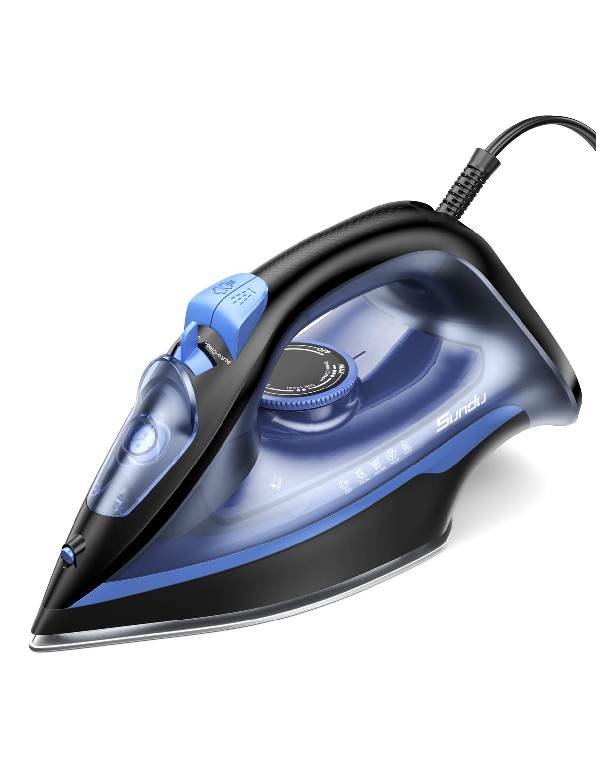 Steam Iron for Clothes with Rapid Heating Ceramic Coated Soleplate