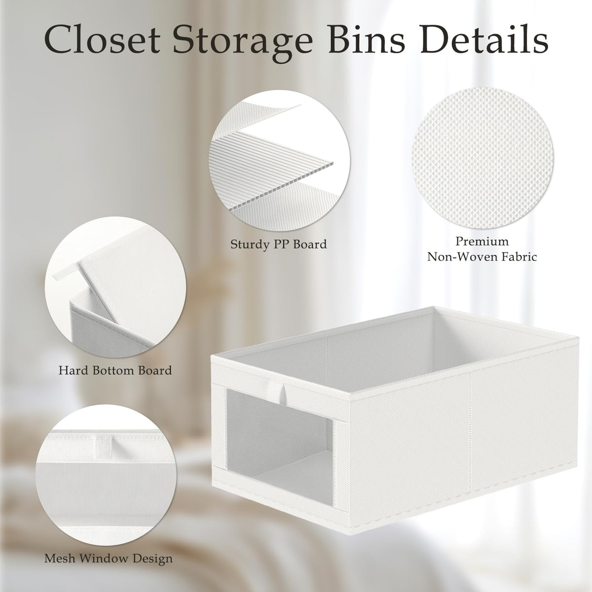 6 Pack Linen Closet Organizers and Storage (6 Count)
