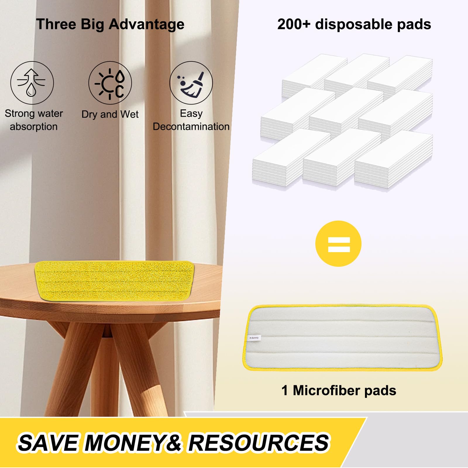 16.5 Inch Reusable Mop Pads Microfiber Spray Mop Replacement Heads for Wet