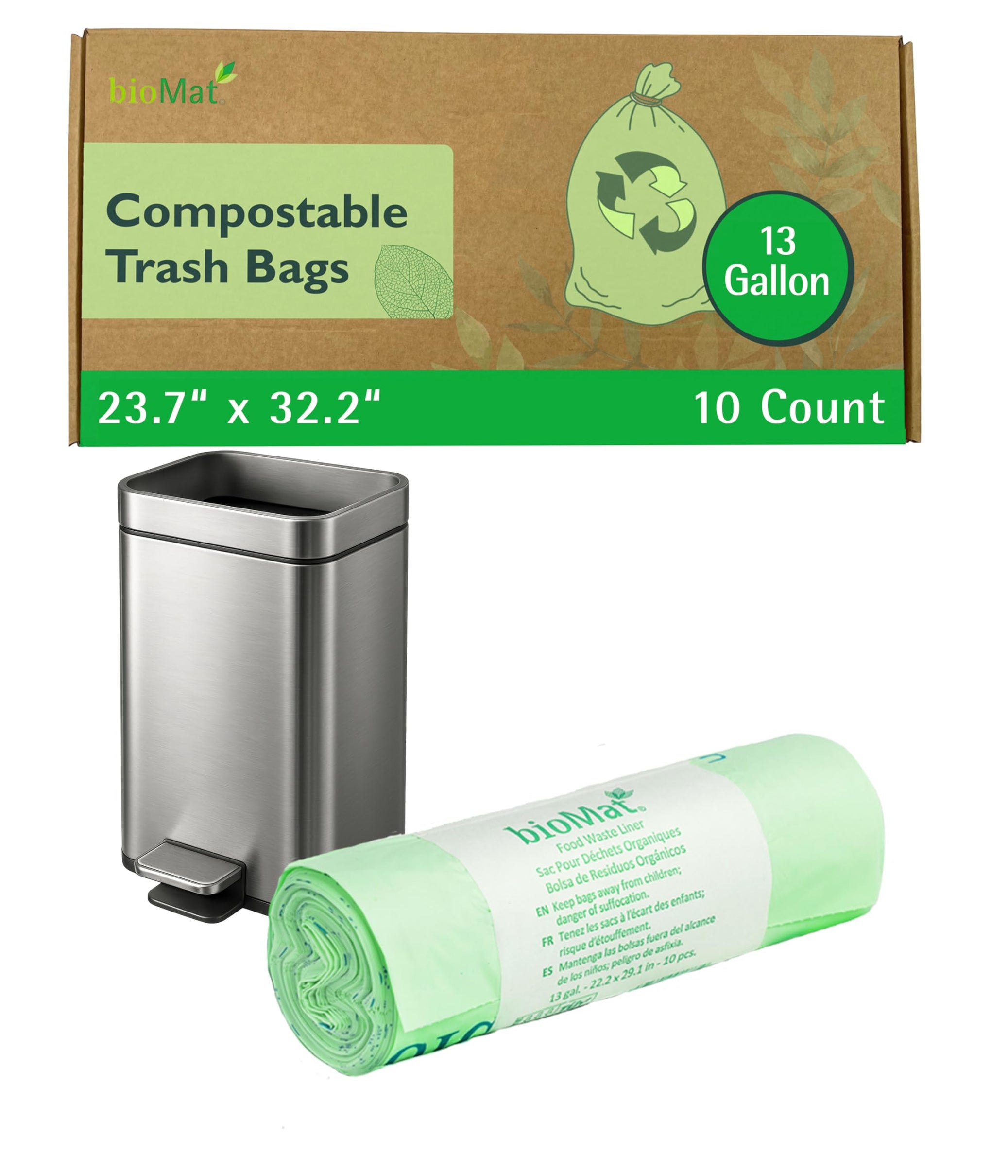 13 Gallon Compostable Food Scrap Bags (10 Count)