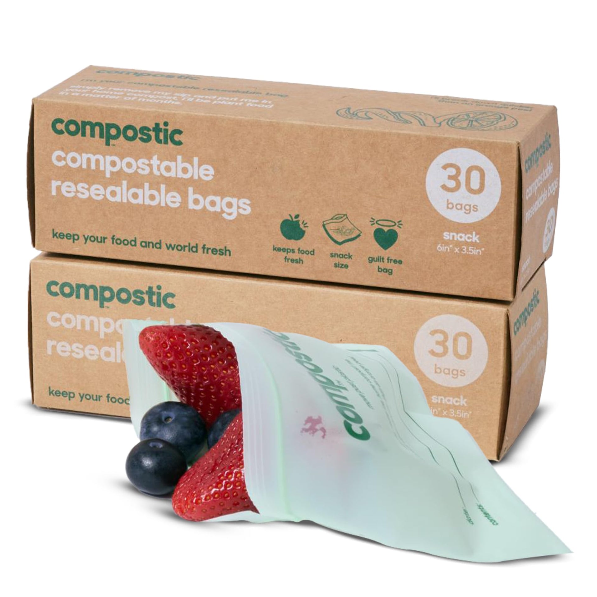 Compostable Snack Bags (60 Count)