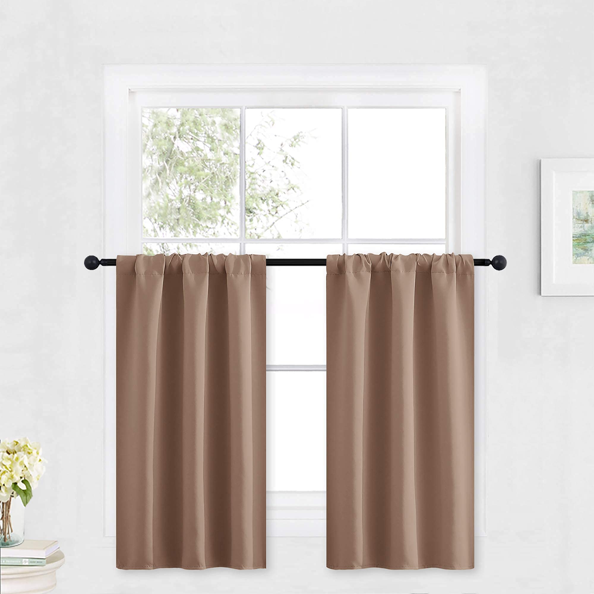 Kitchen Blackout Curtains Over Sink 36 inch Length