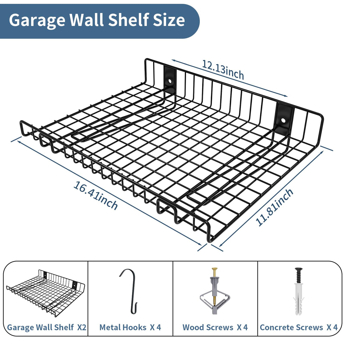 2 Pack Garage Wall Shelf (2 Count)