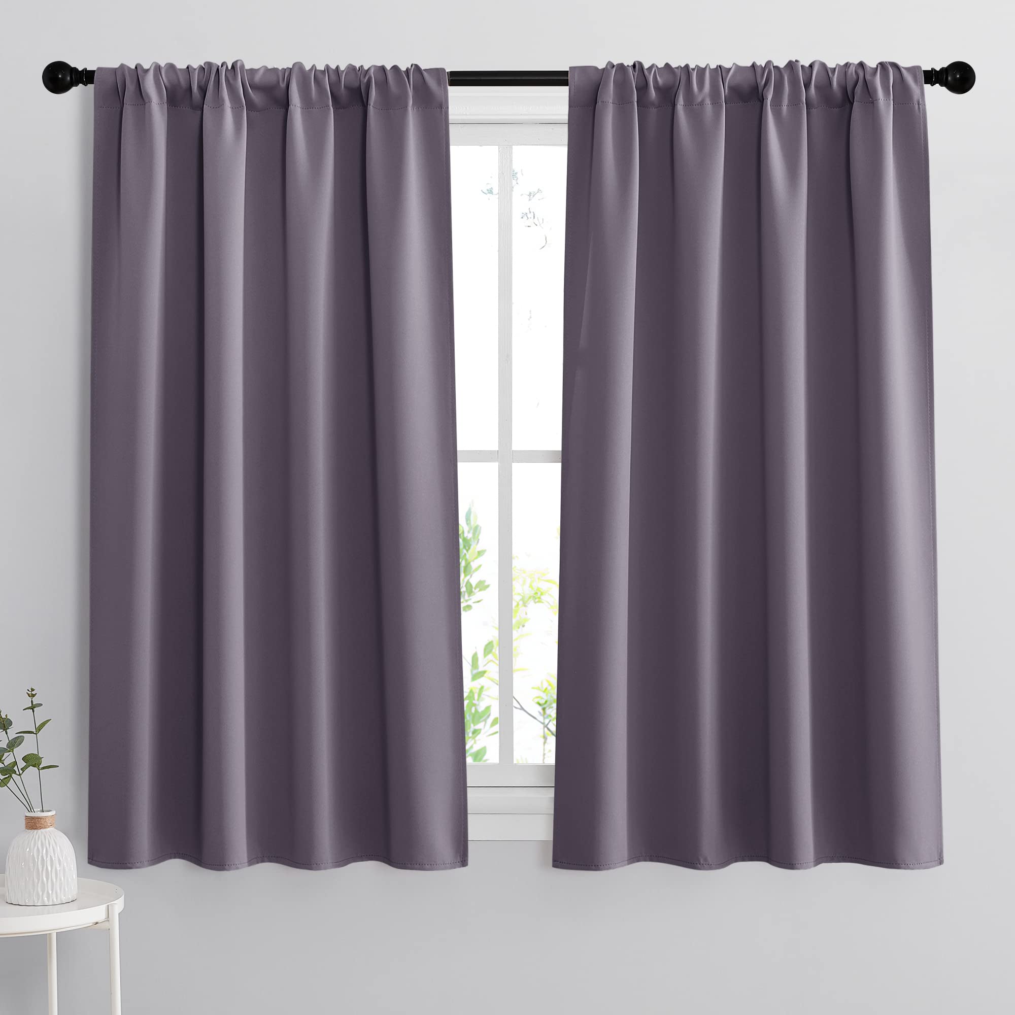 Small Window Curtains 45 inches Length for Kitchen Cafe Bathroom