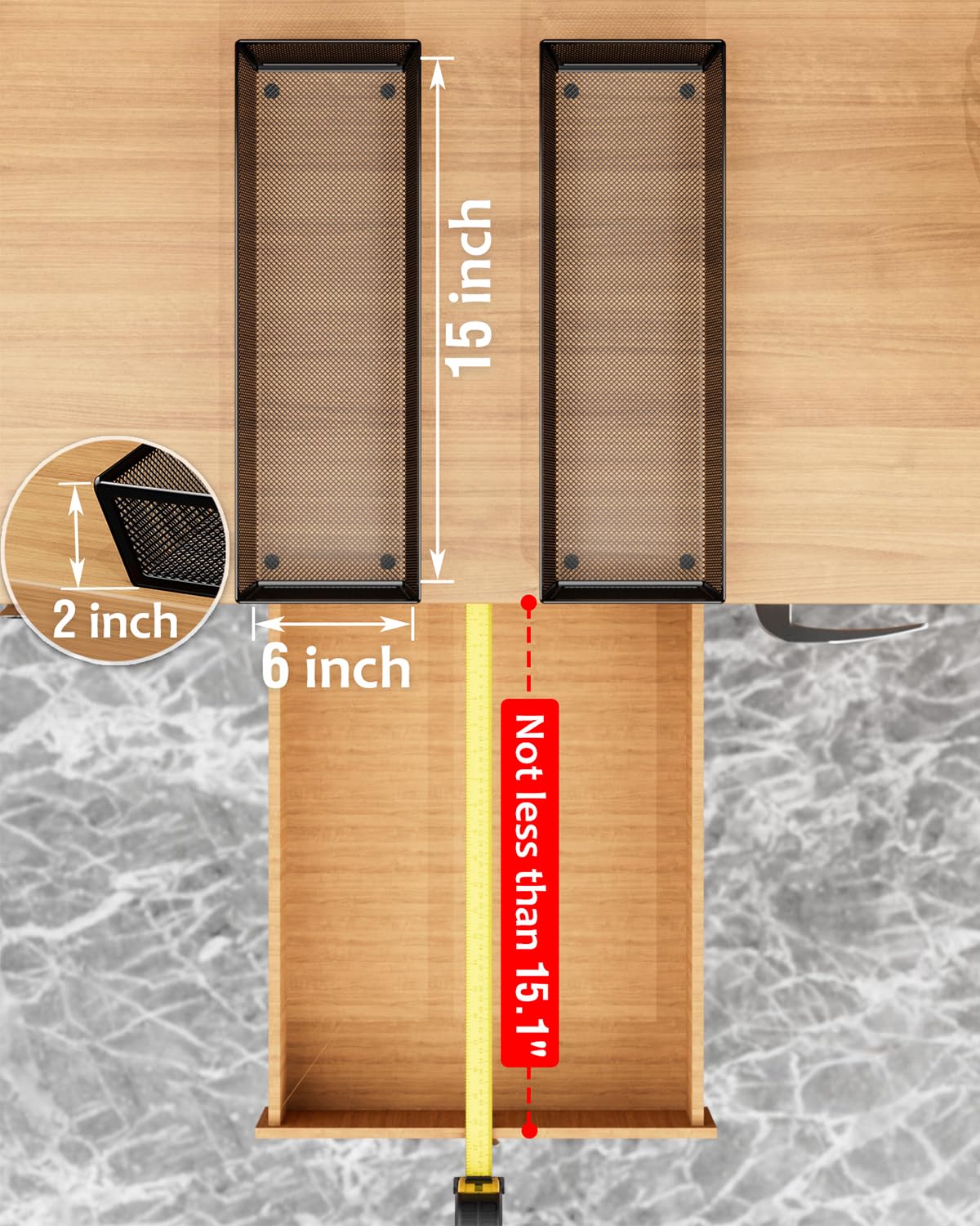 kitchen drawer organizer (4 Count)