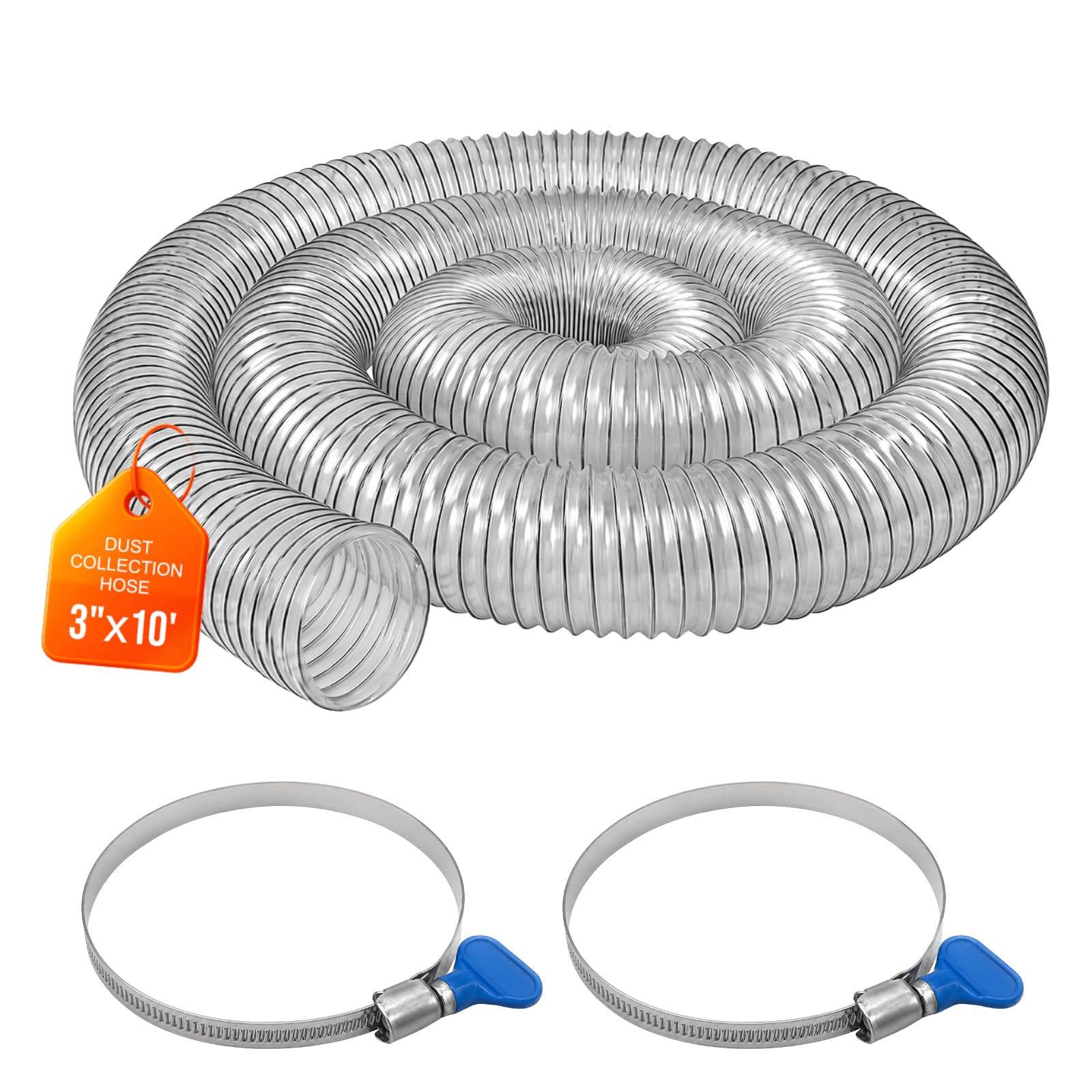 3"x10' Clear PVC Dust Collection Hose