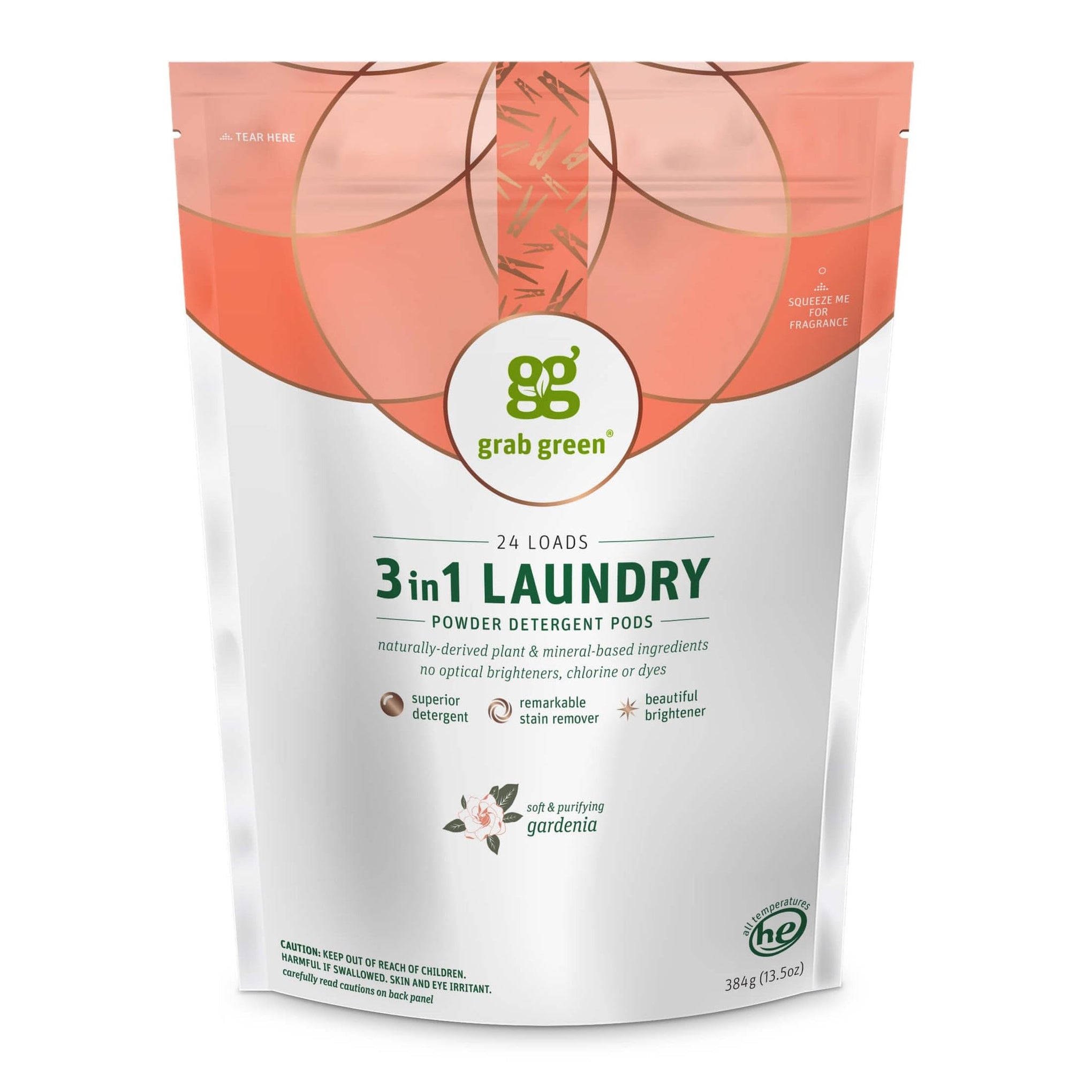 3-in-1 Laundry Detergent Pods, 24 Count, Gardenia