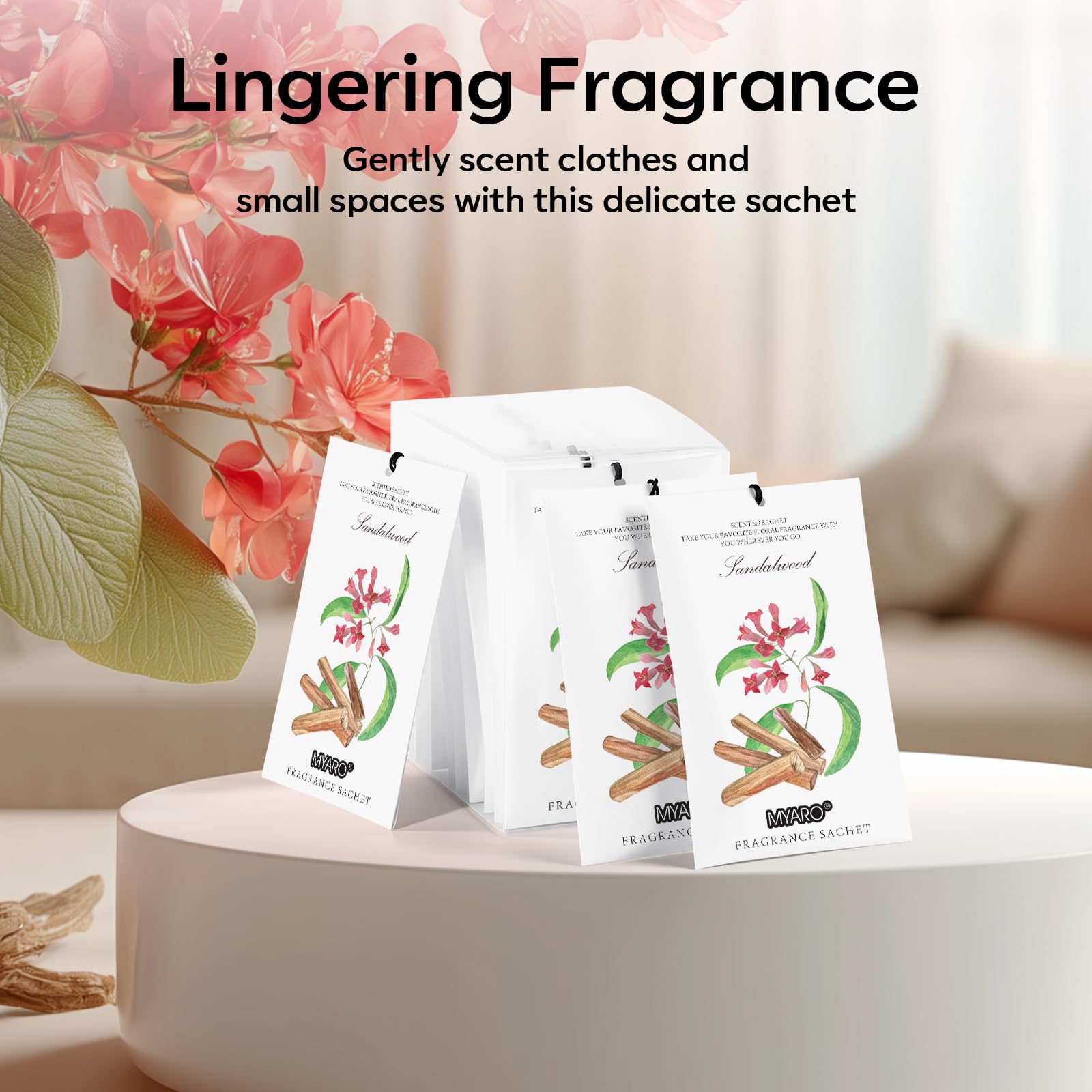 12 Pack Sandalwood Scented Sachets (12 Count)