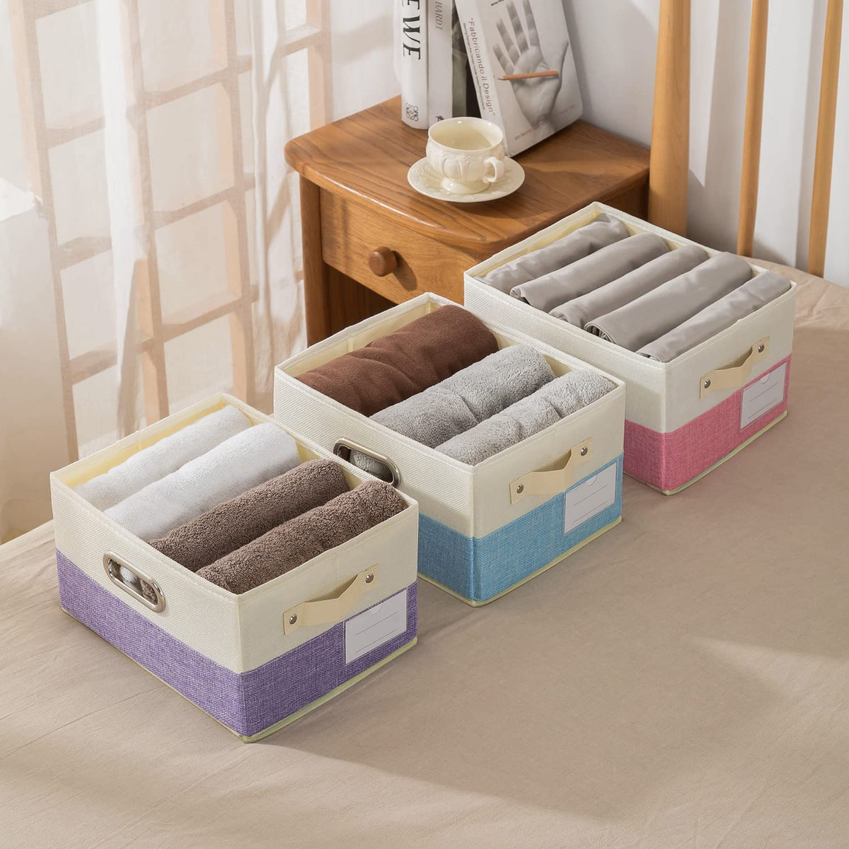 Large Fodable Storage Bins for Closet [3 (3 Count)